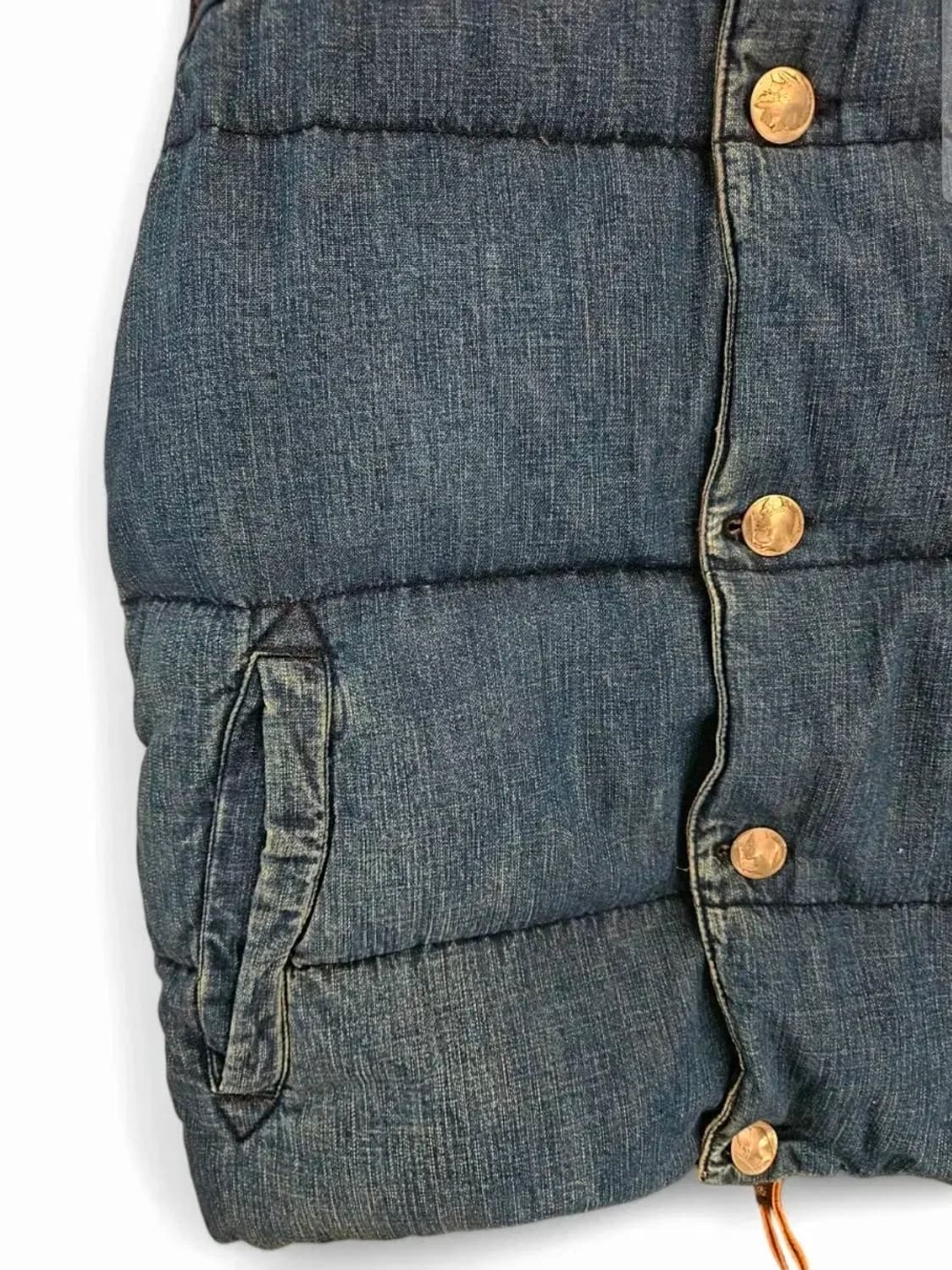 레미 릴리프 인디고블루 데님 가공 다운베스트 상품이미지4