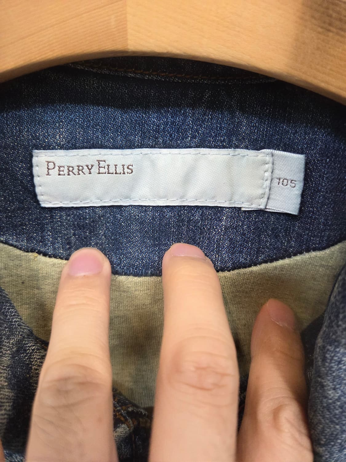 perry ellis 빈티지워싱 바이커 데님자켓 105 상품이미지3