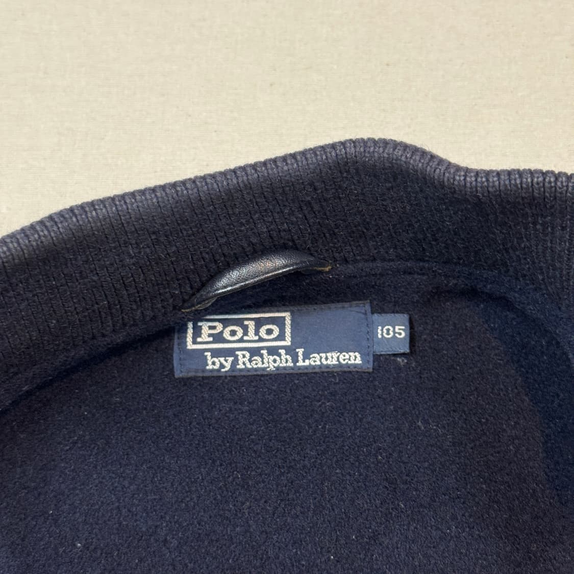 XL) 폴로 랄프로렌 네이비 소가죽 울 바시티 자켓 상품이미지7