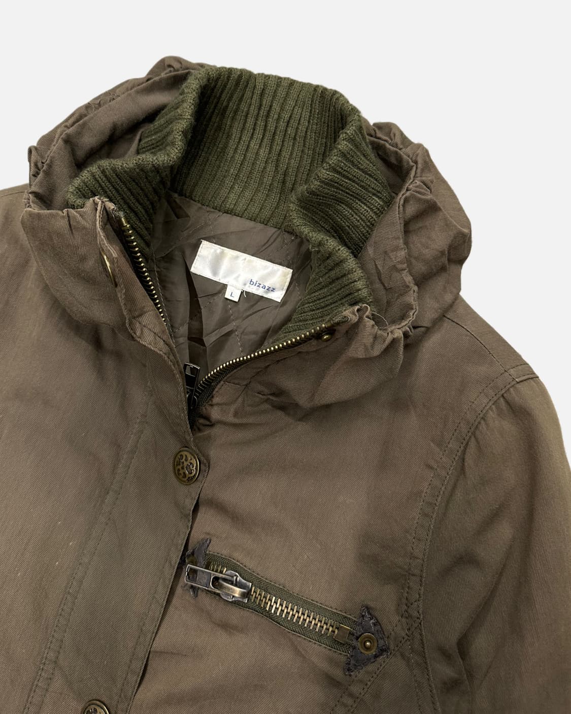 layered neck khaki jacket 상품이미지4