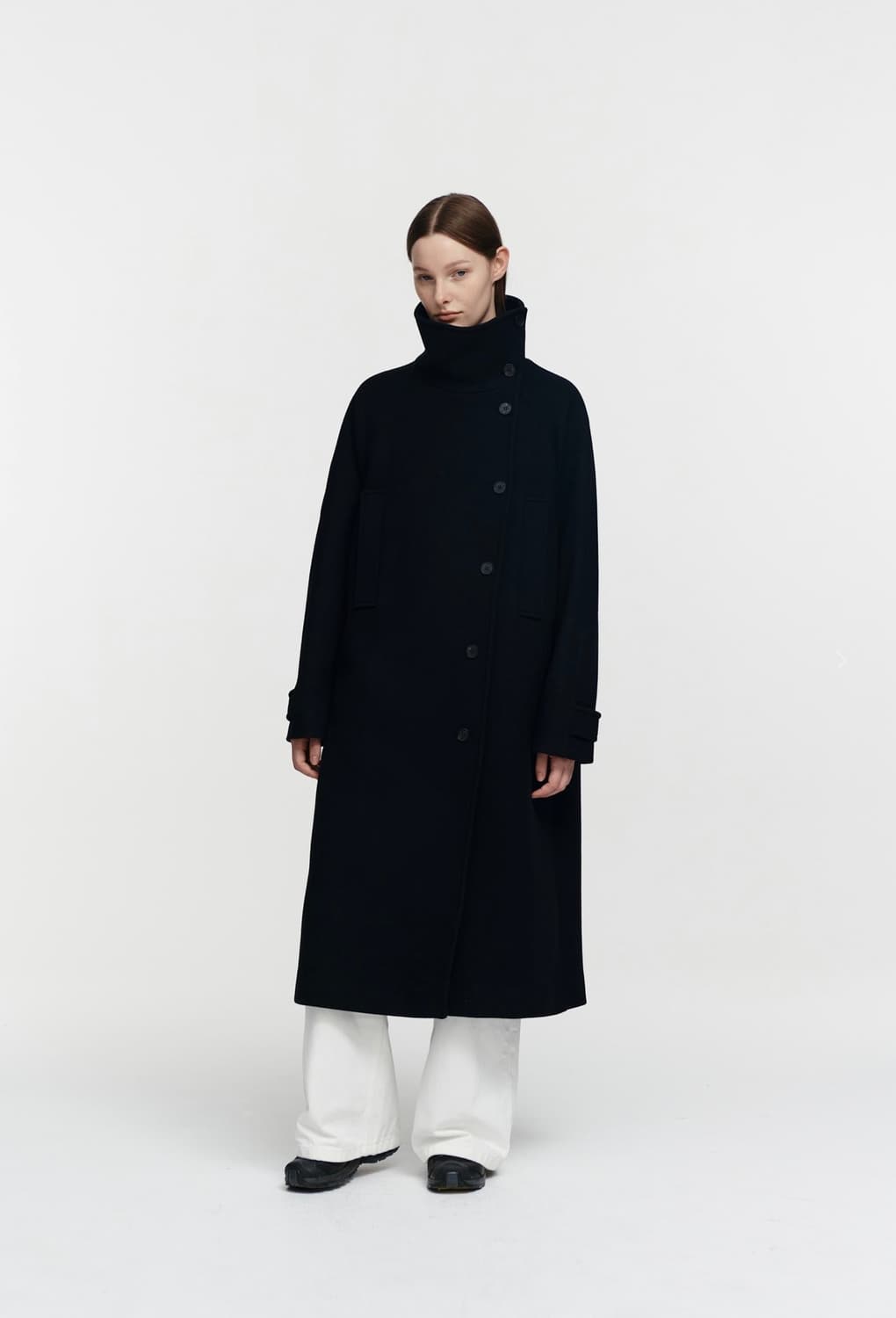 Burmula CASHMERE HIGH NECK COAT (BLACK) 상품이미지3