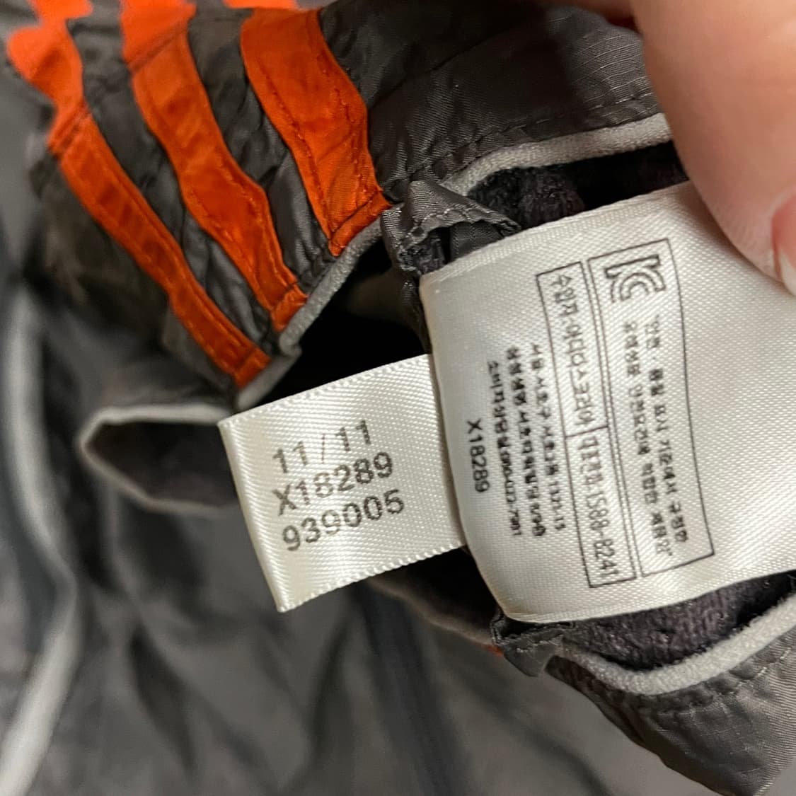 [정품/100] 아디다스 삼선 바람막이 그레이 오렌지 b8 상품이미지6