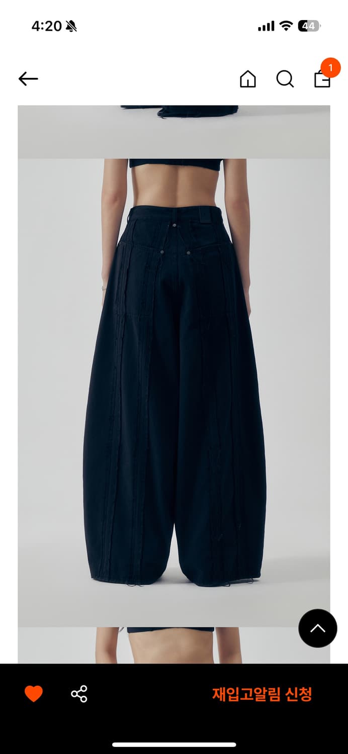 트리밍버드 Raw Cut Balloon Denim Pants (블랙) 상품이미지3