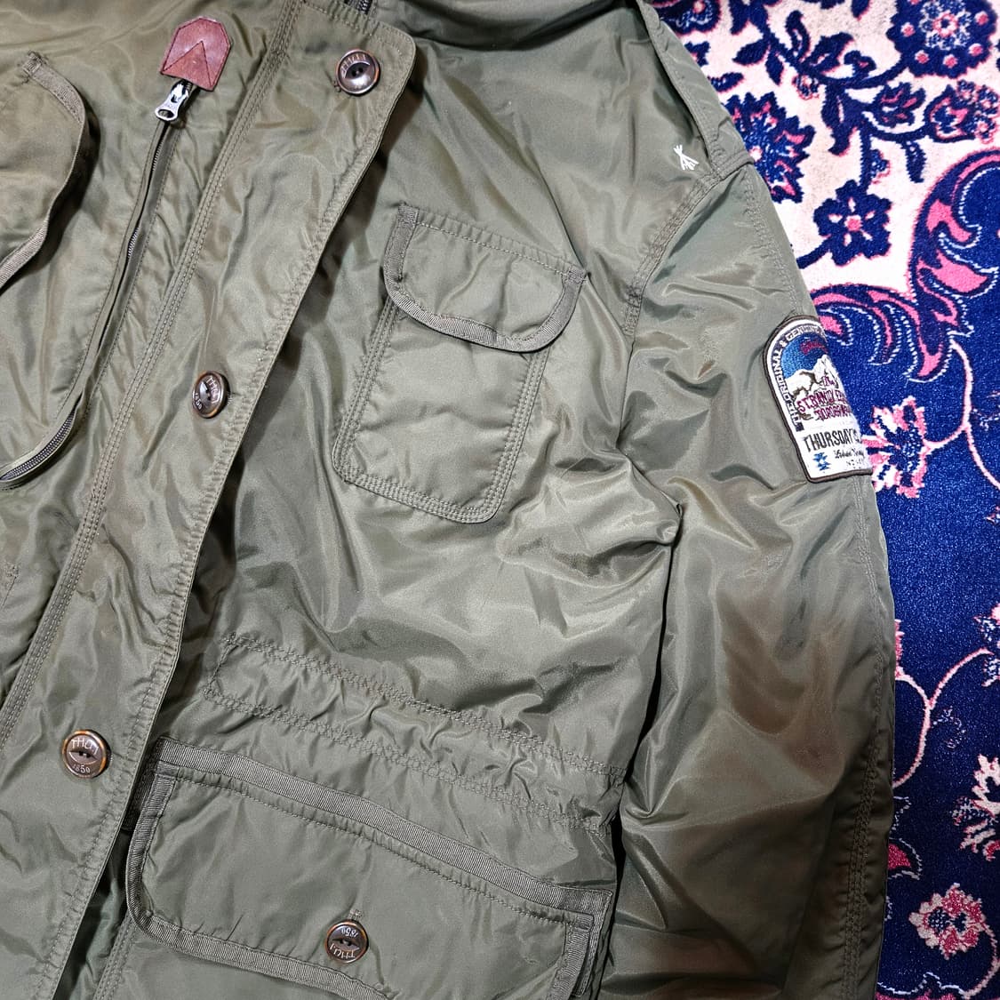 써스데이아일랜드 밀리터리 멀티포켓 패딩 파카 M size 상품이미지5