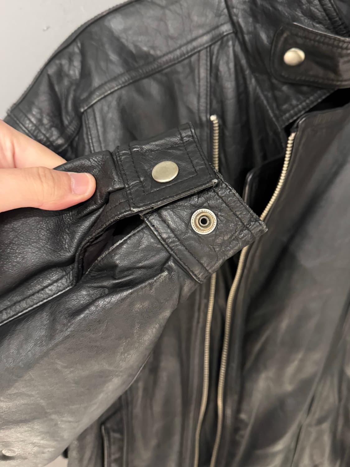 Broadway 언발란스 비대칭 소가죽자켓  상품이미지6