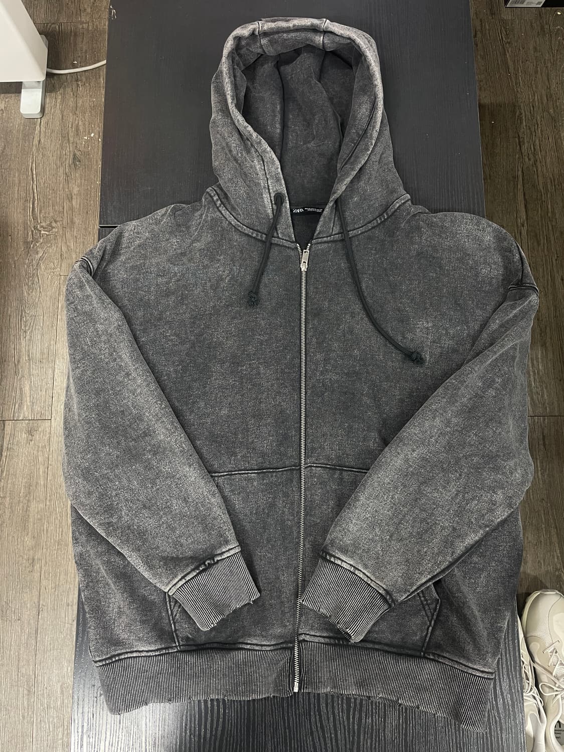 자라 디스 차콜 오버핏 후드집업 2XL 상품이미지1