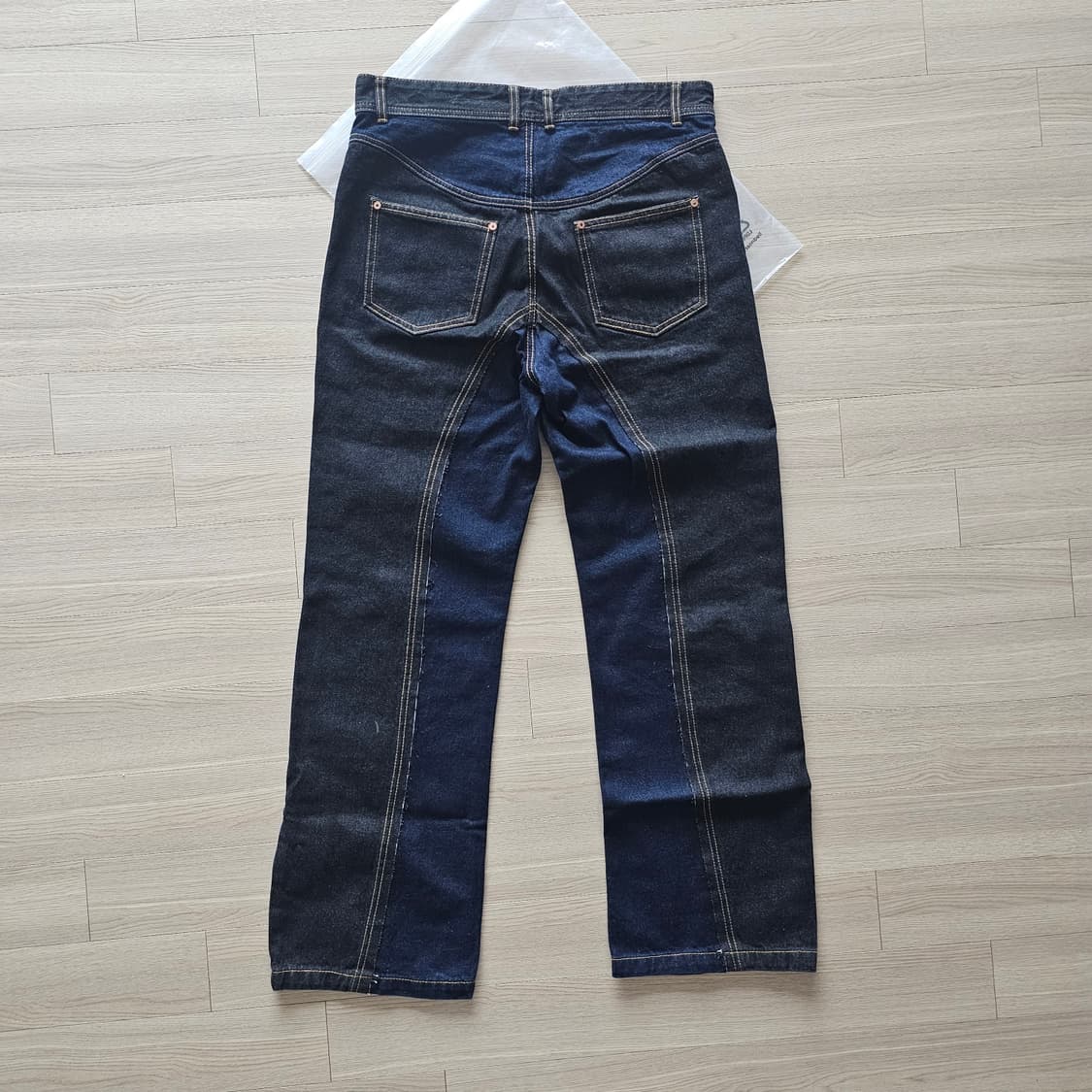 33 새제품) 앤더슨벨 티모시 패널 와이드 팬츠 커브드 청바지 32 34 상품이미지3