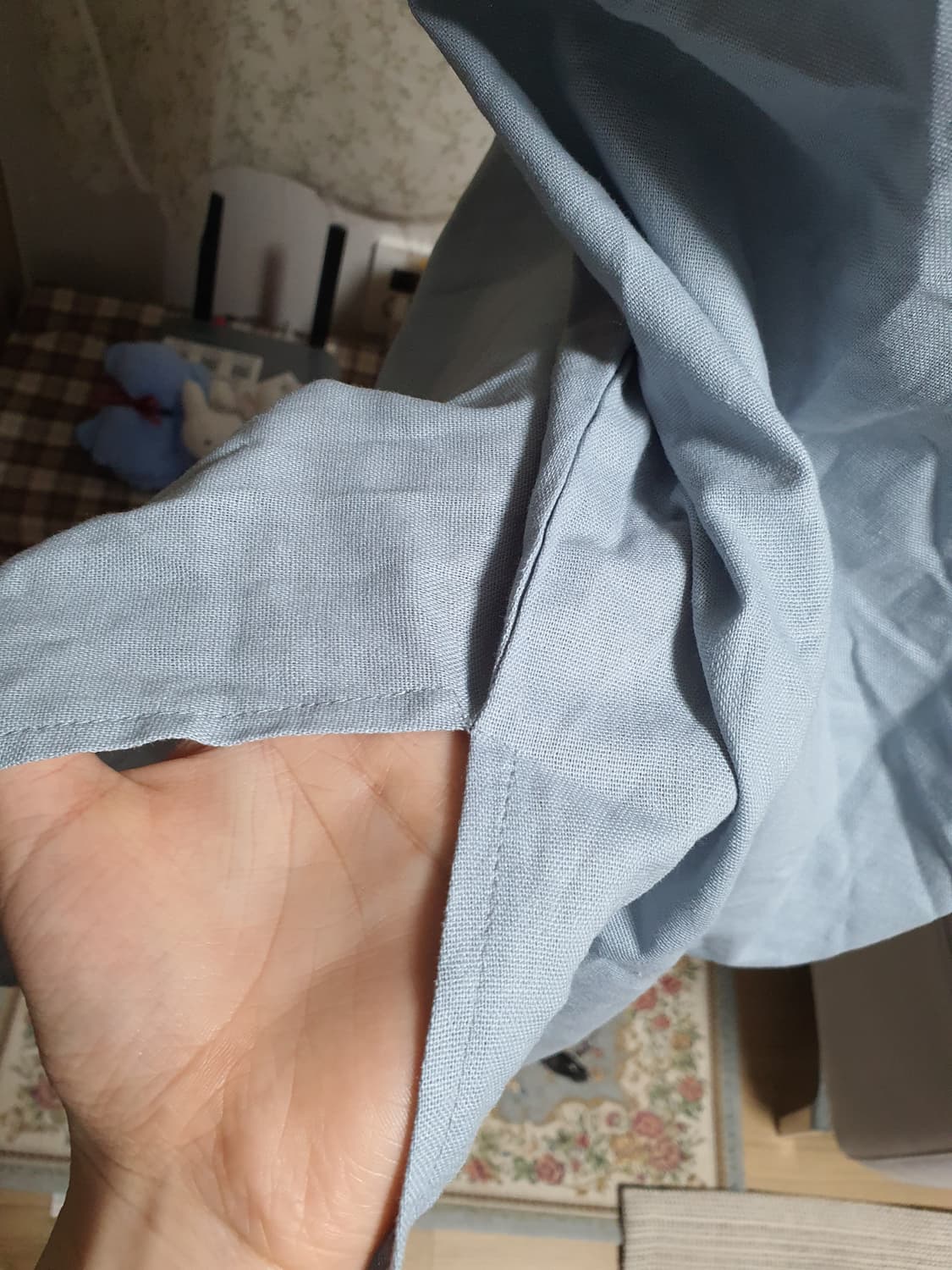 [빈티지] 면 끈 롱 원피스 하늘색+아이보리 2벌 일괄 상품이미지4