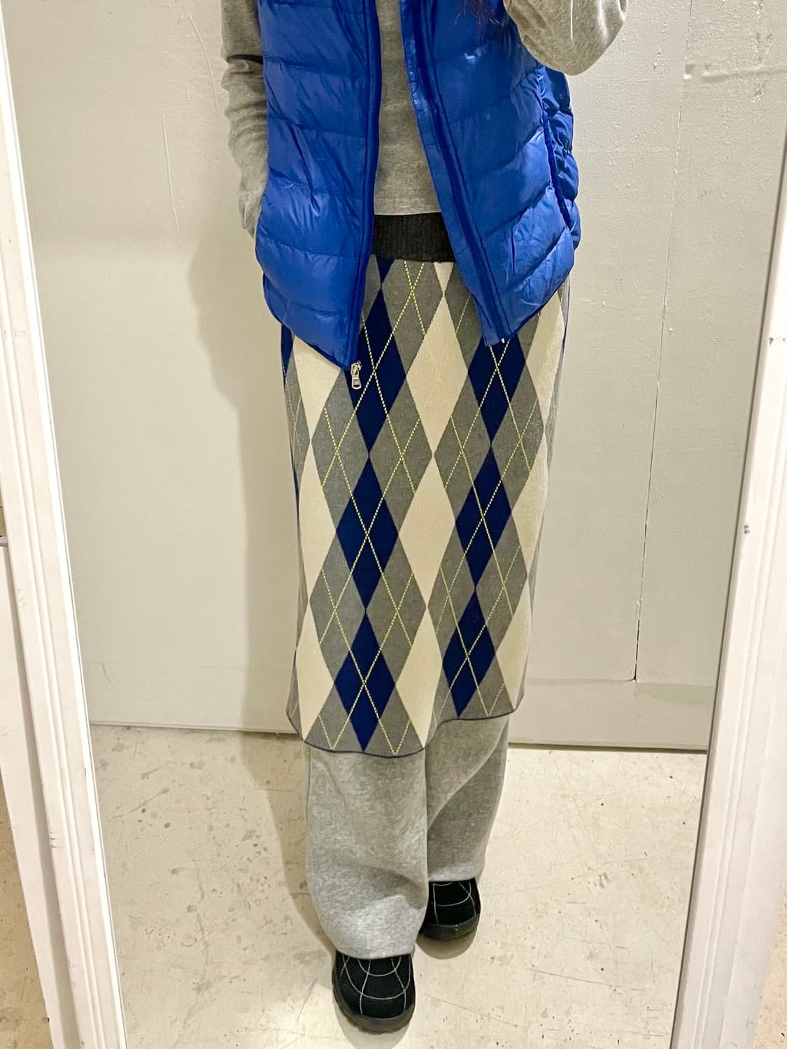 빔스 아가일 니트 미디스커트 상품이미지2