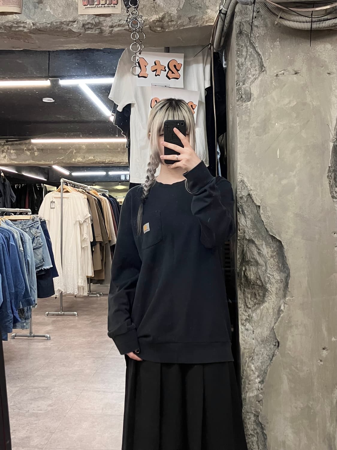 칼하트 코튼 포켓 롱슬리브 블랙 L  #csz3857 상품이미지2