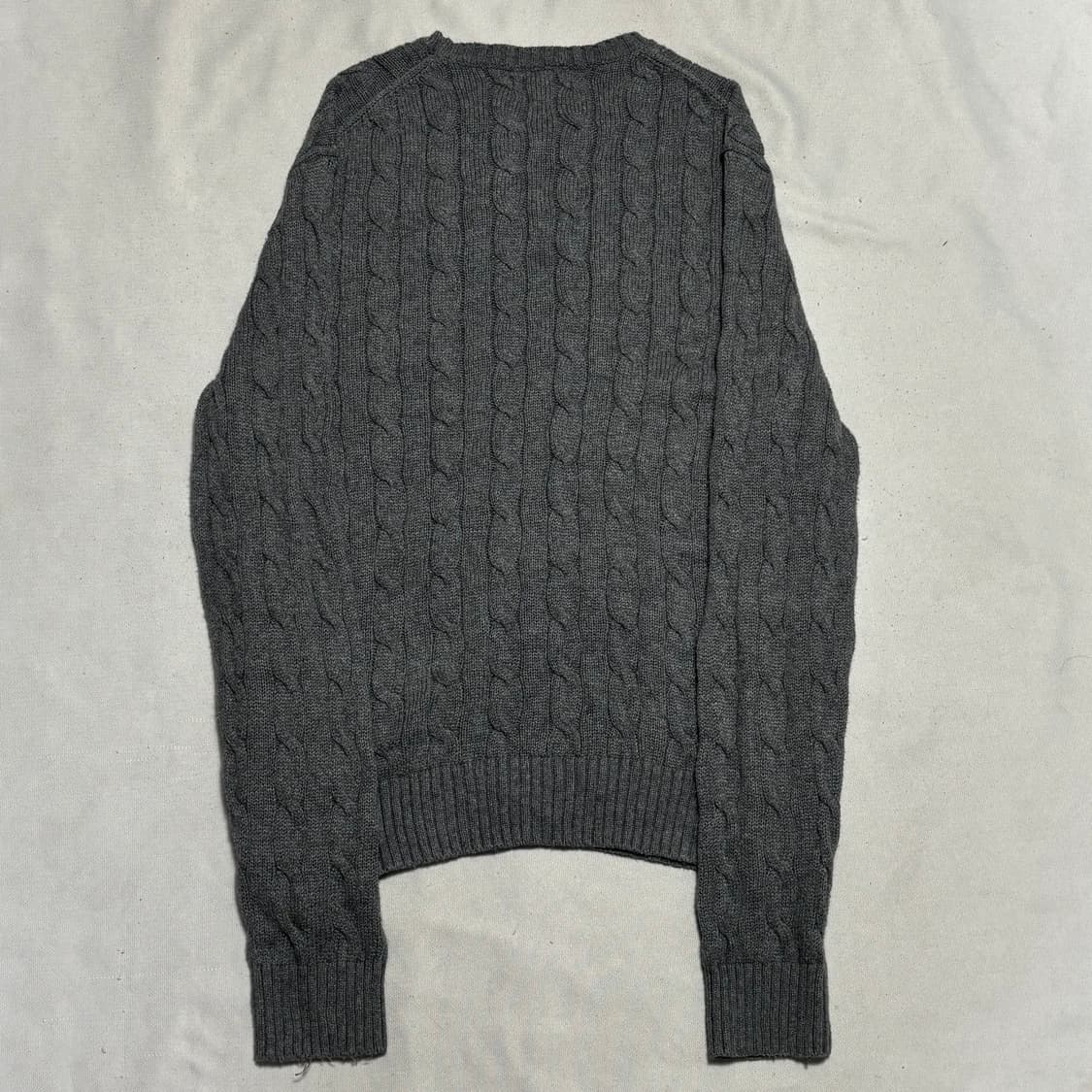 M 폴로랄프로렌 버건디 포니 그레이 케이블 니트 상품이미지3