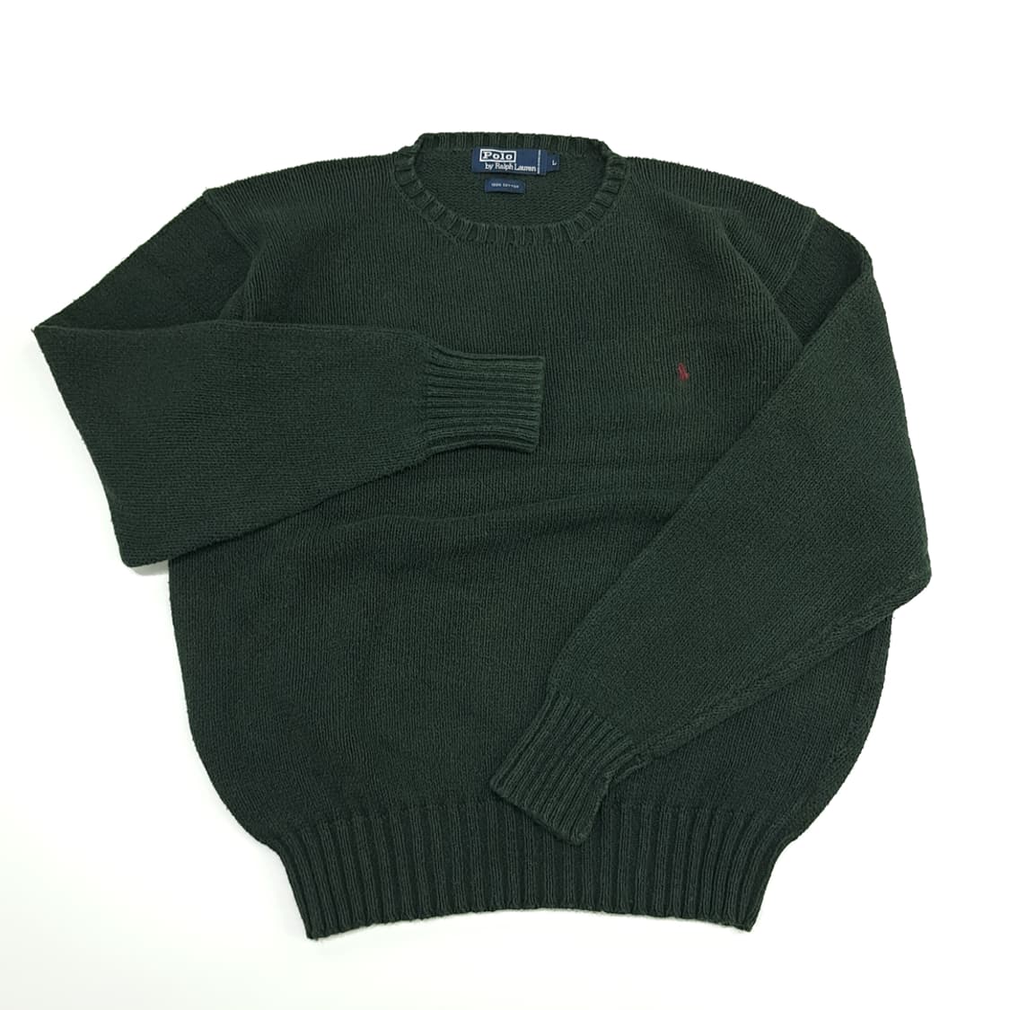 CN718 L 폴로 랄프로렌 포레스트그린 라운드 니트 스웨터 상품이미지2
