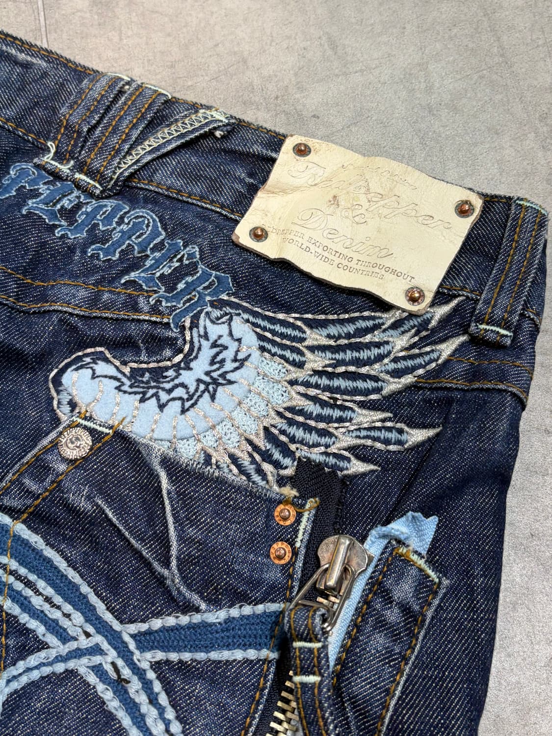 REDPEPPER 레드페퍼 블루 펑크 자수 데님팬츠 상품이미지4