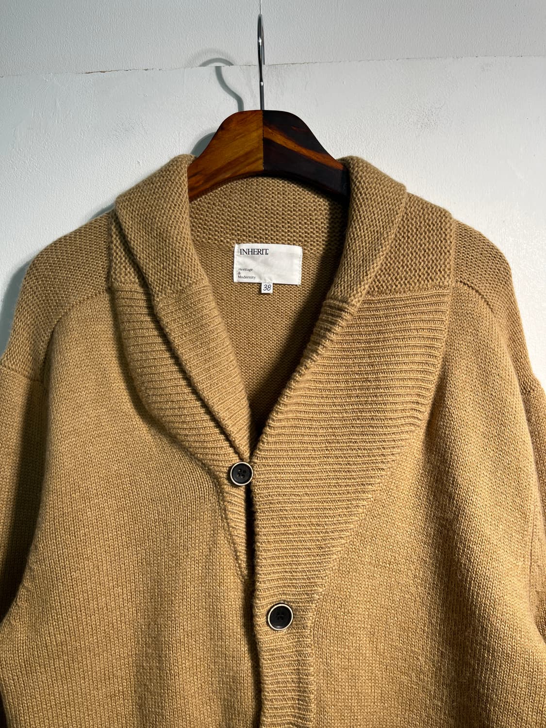 Inherit 인헤릿 wool 70% 숄카라 가디건 상품이미지4