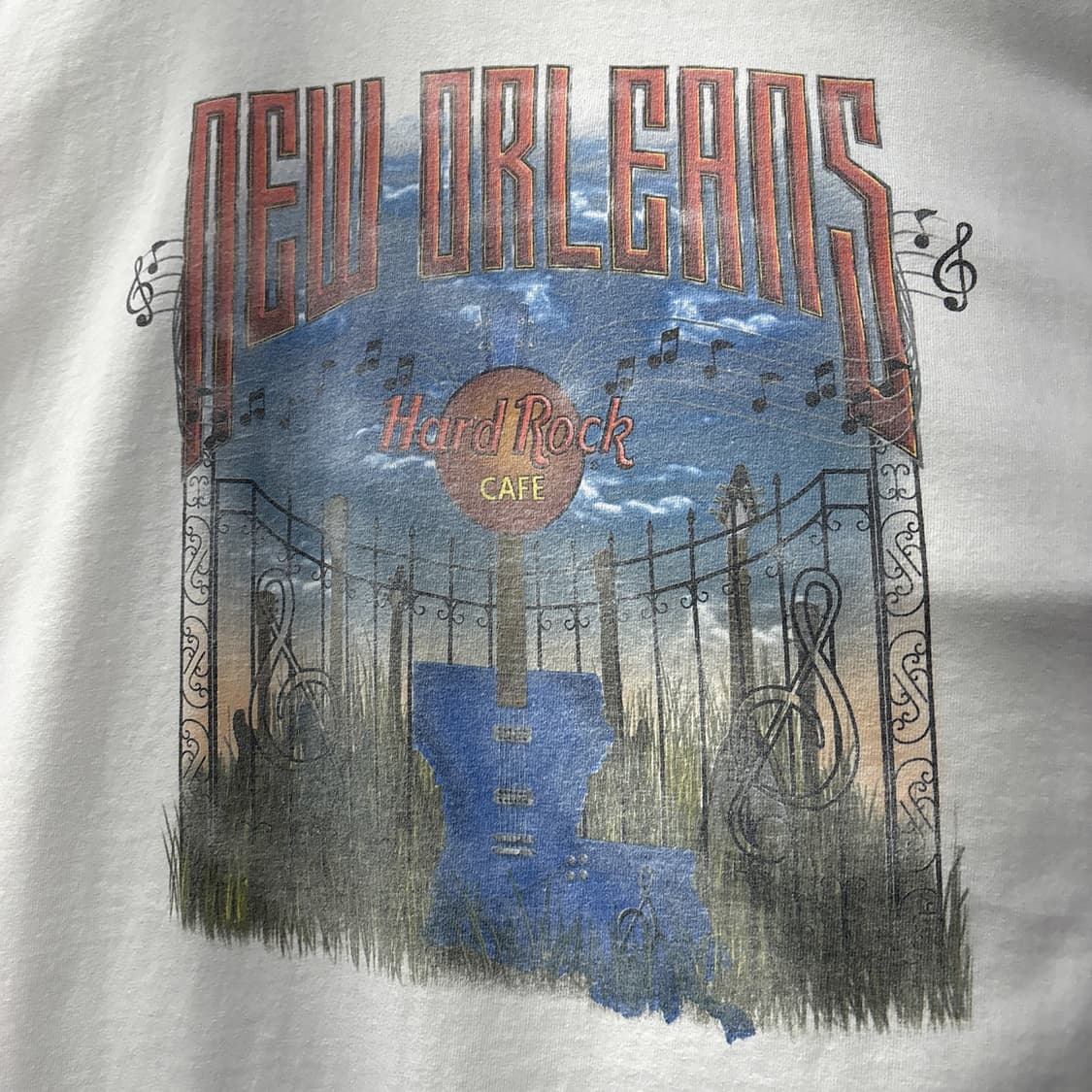 00s 하드락카페 뉴올리언스 블루스 재즈노트 프린팅 티셔츠 N1214 상품이미지6