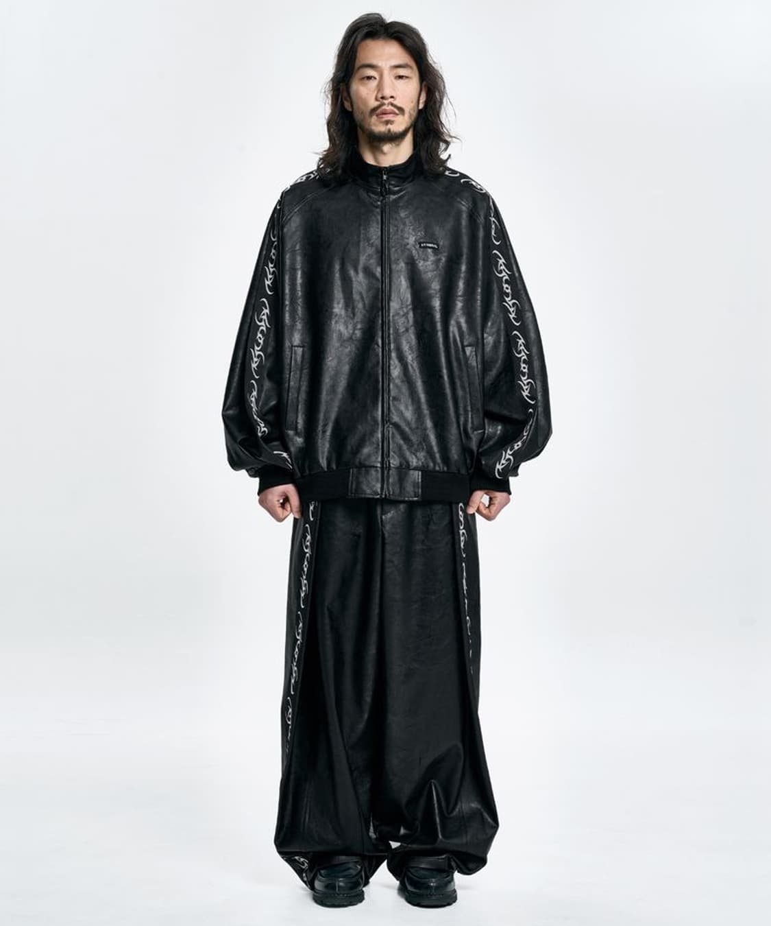 아조바이아조 레더 트랙 박시핏 자켓 가죽 상품이미지2