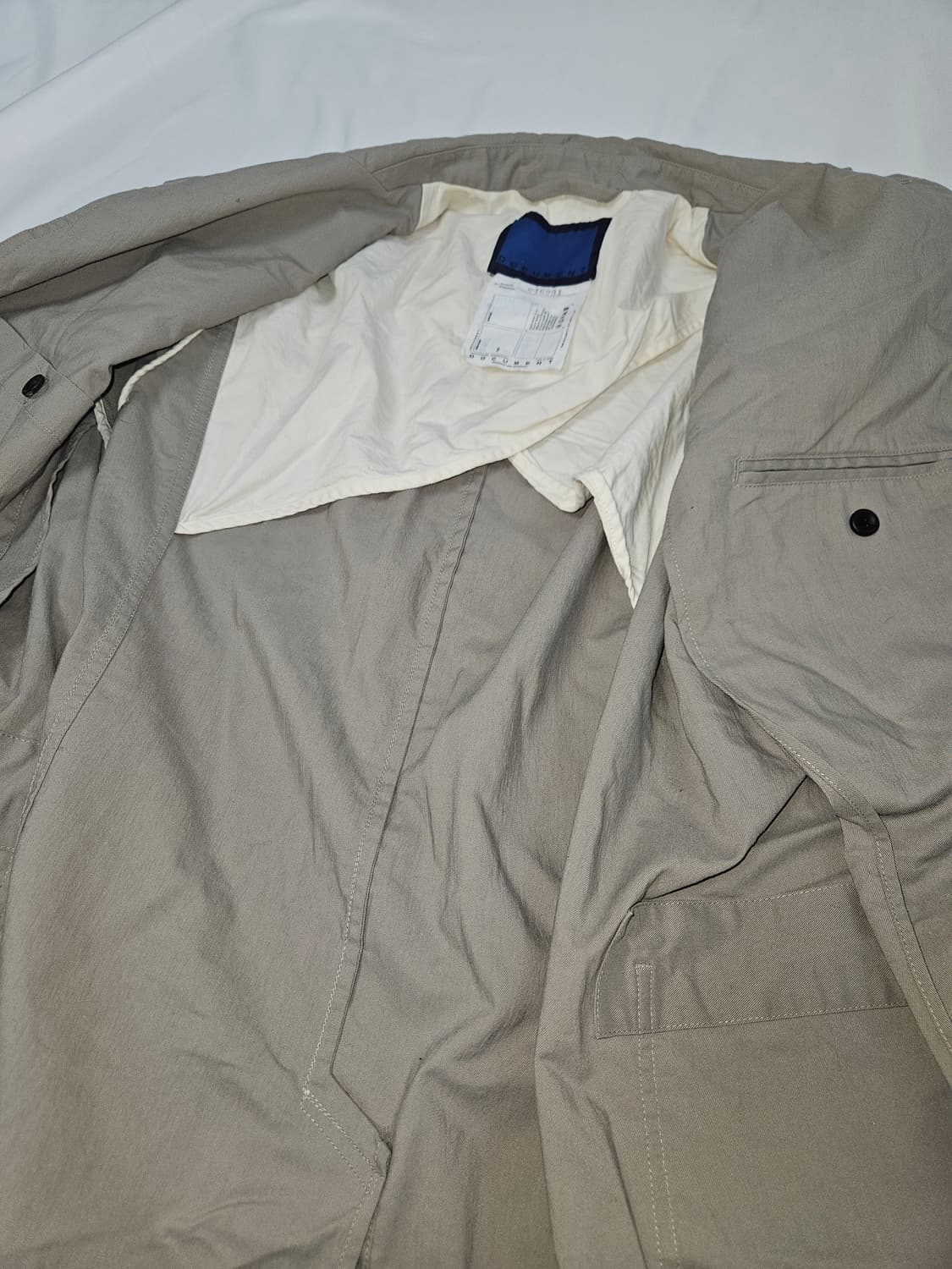 도큐먼트 코튼 랩 워크 롱코트 싱글 트렌치코트 정품 M 상품이미지3