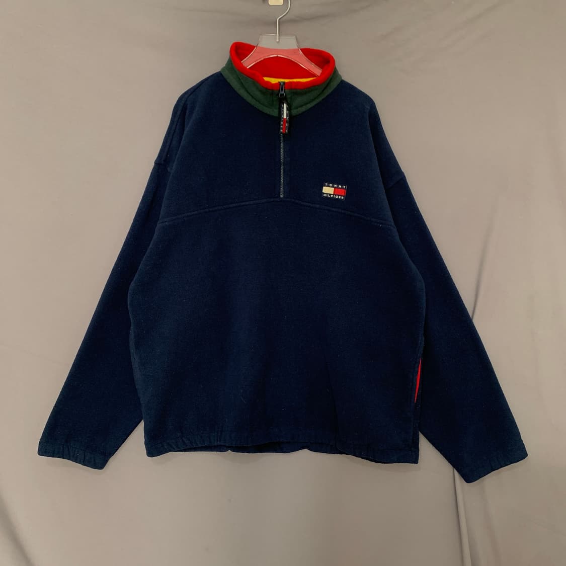 XL 타미힐피거 90s 빈티지 올드스쿨 반집업 아노락 후리스 자켓 상품이미지1