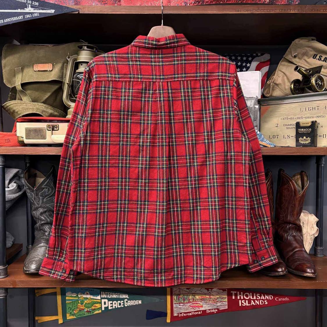 90s L.L.Bean 엘엘빈 체크 포켓 플란넬 셔츠 N493 상품이미지2