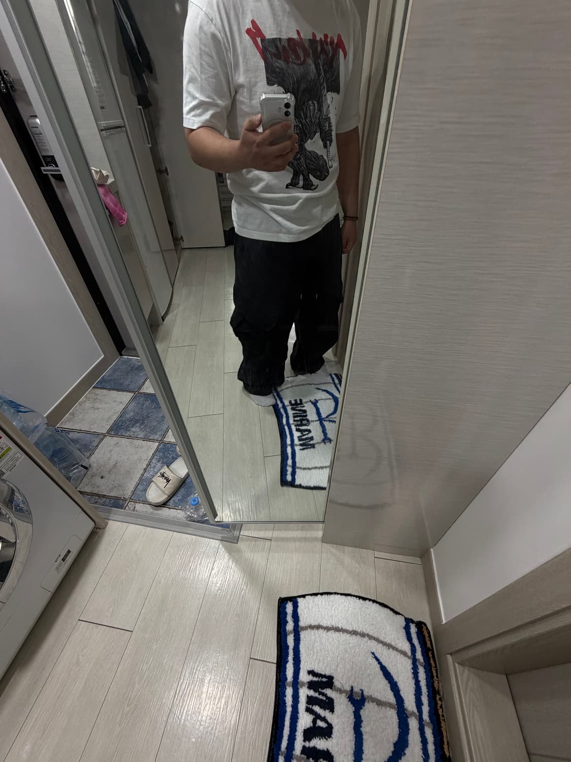 와이드 카고 파라슈트 팬츠 블랙 상품이미지4