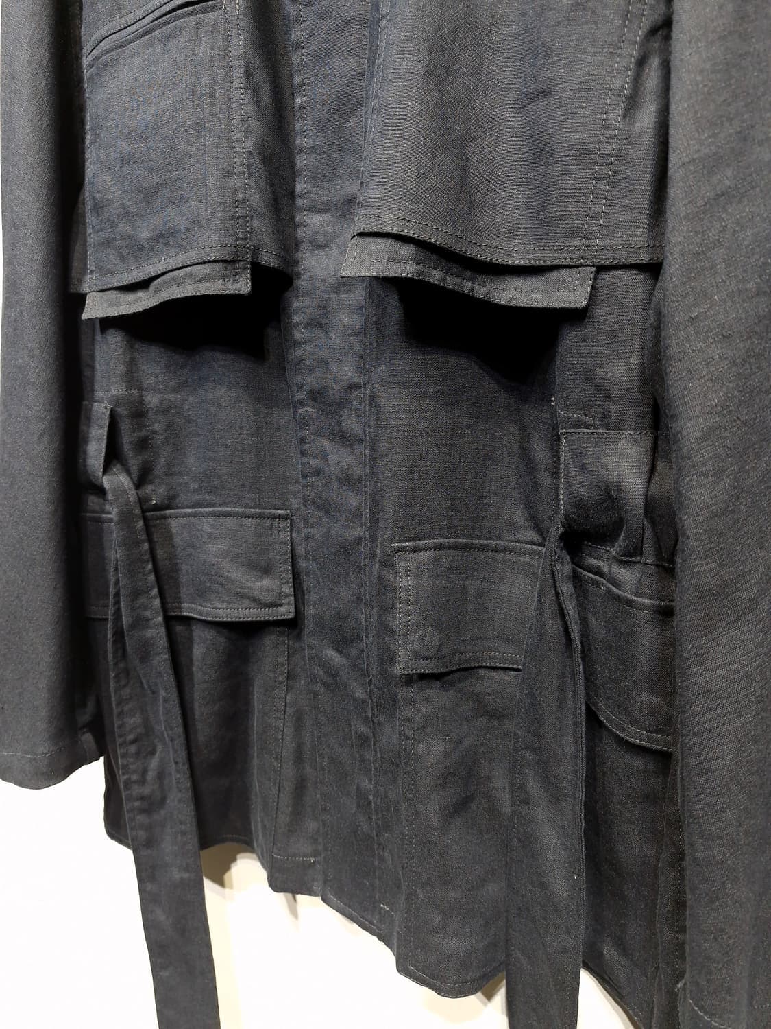 쿠어(COOR) 린넨 오버사이즈 벨티드 자켓 네이비 상품이미지6