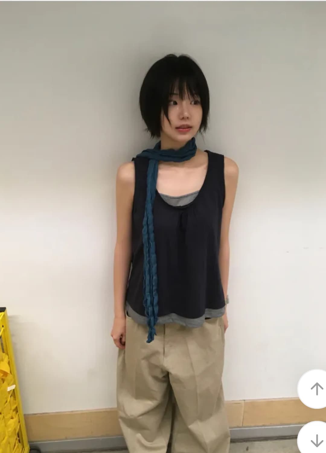 코이세이오st 당일배송) 에이블리 희미한 이소 레이어드 나시 네이비민소매 상품이미지1