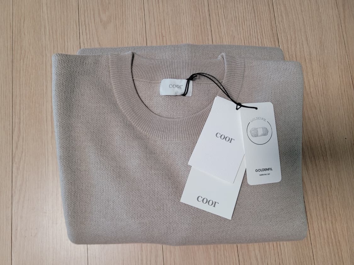 쿠어 울 니트 웜샌드 베이지 L사이즈 상품이미지1