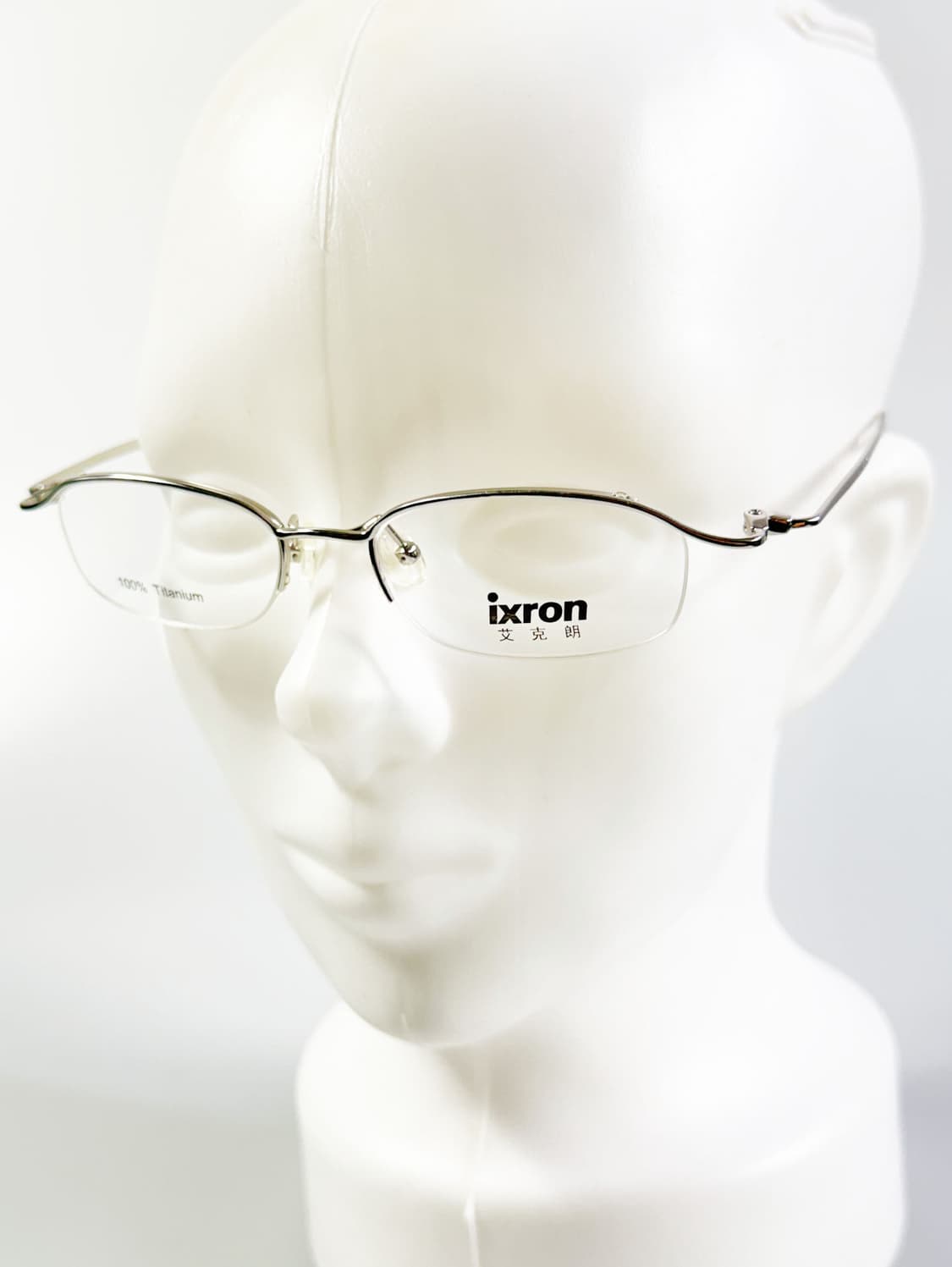 IXRON 실버 티타늄 반무테 스퀘어 프레임 빈티지 안경 상품이미지8