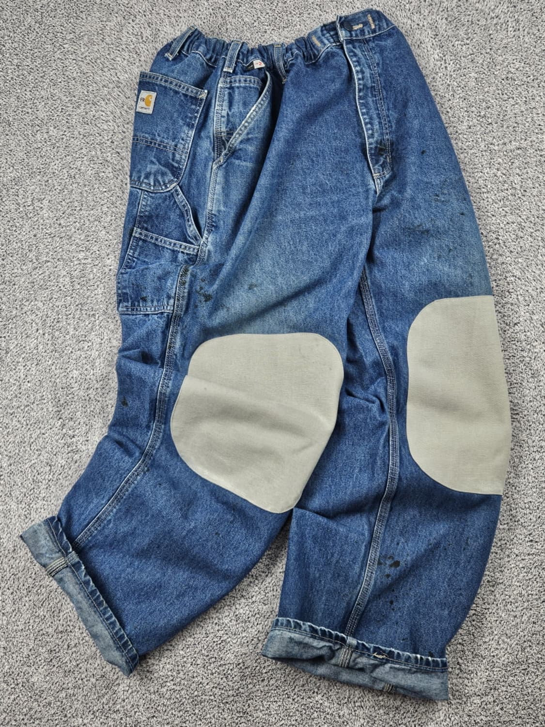 FR칼하트 밴딩 패치드커스텀 데님 카펜터 팬츠 (42X32)/ 10346 상품이미지1