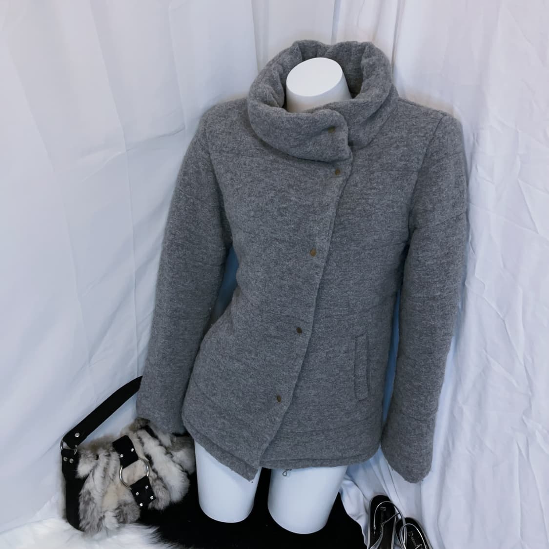 High-neck wool padded jacket 상품이미지2