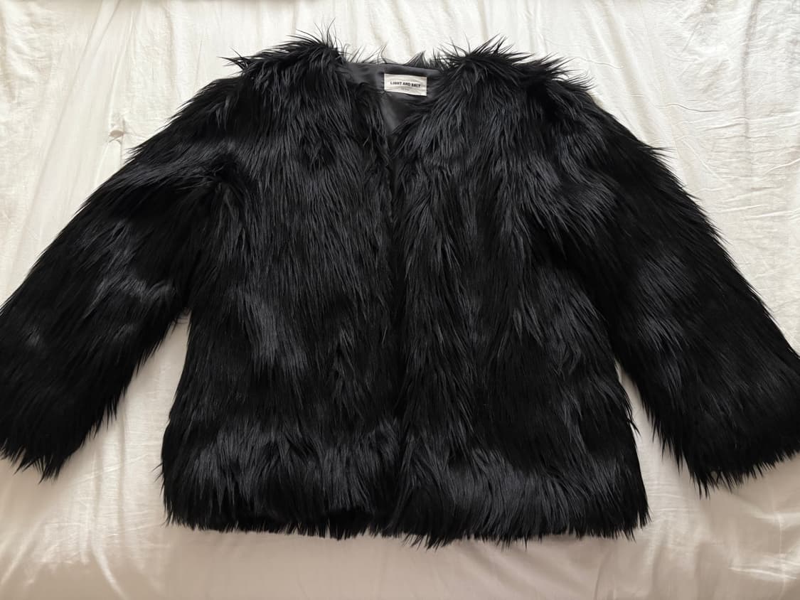 페이크 블랙 퍼 자켓 상품이미지1