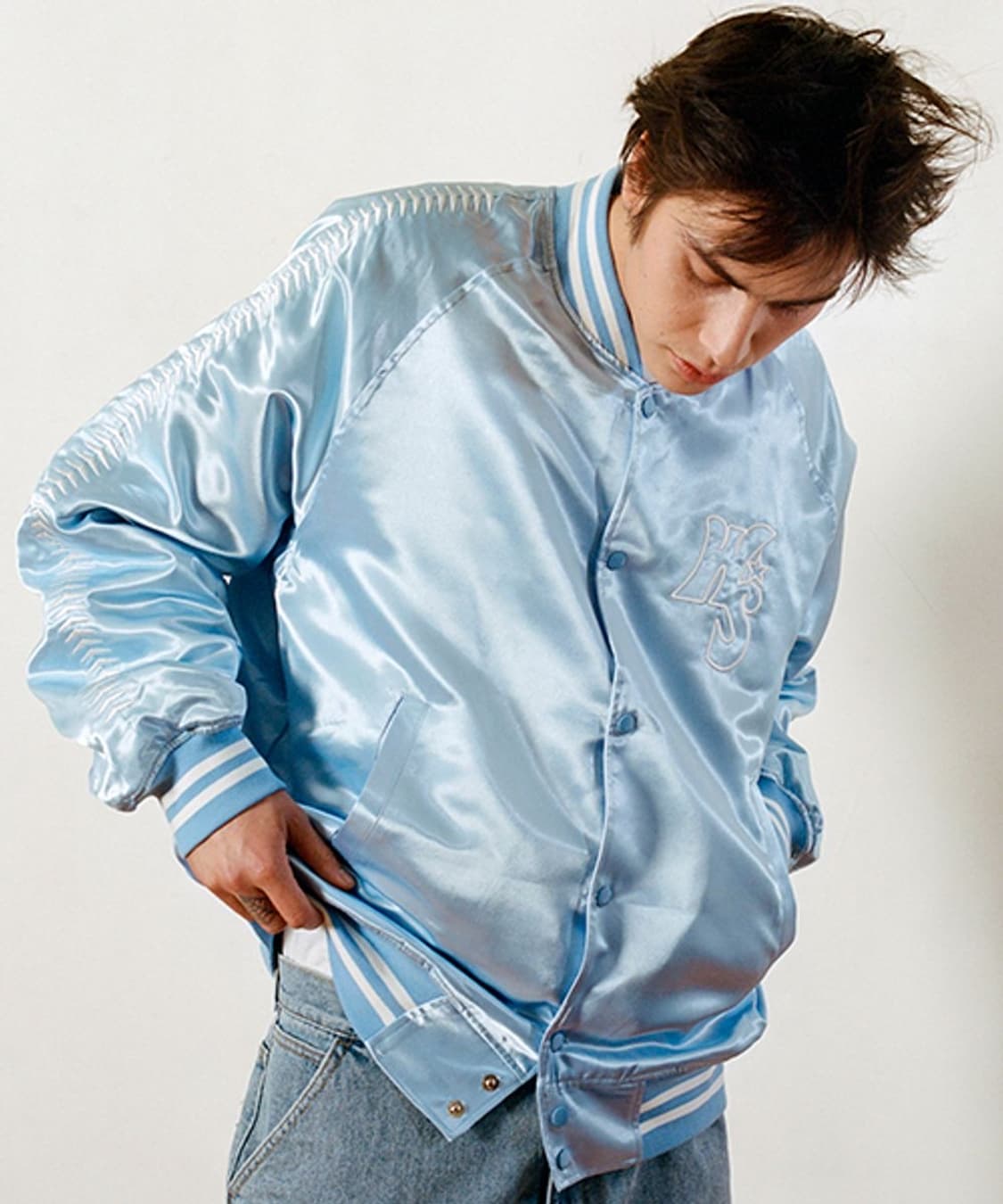 위캔더스 W SATIN JK (S.BLUE) 스카이블루 자켓 L 상품이미지3