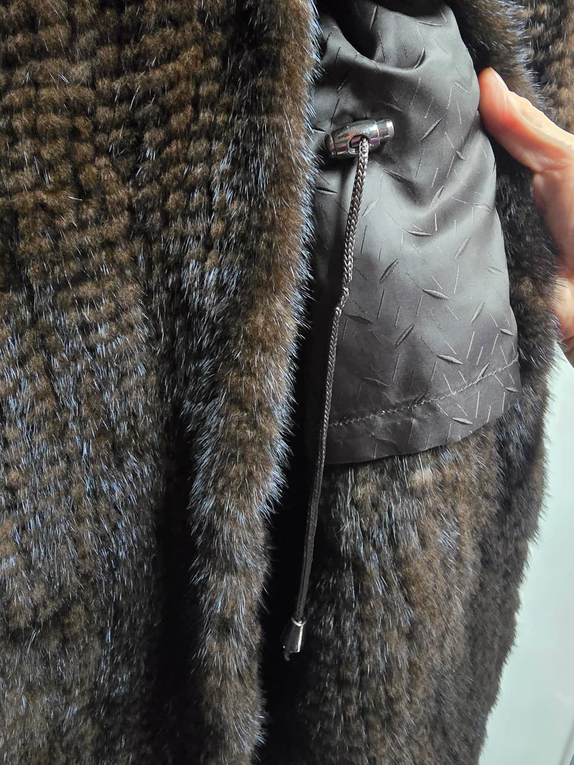 밍크 후드 베스트 M 상품이미지4