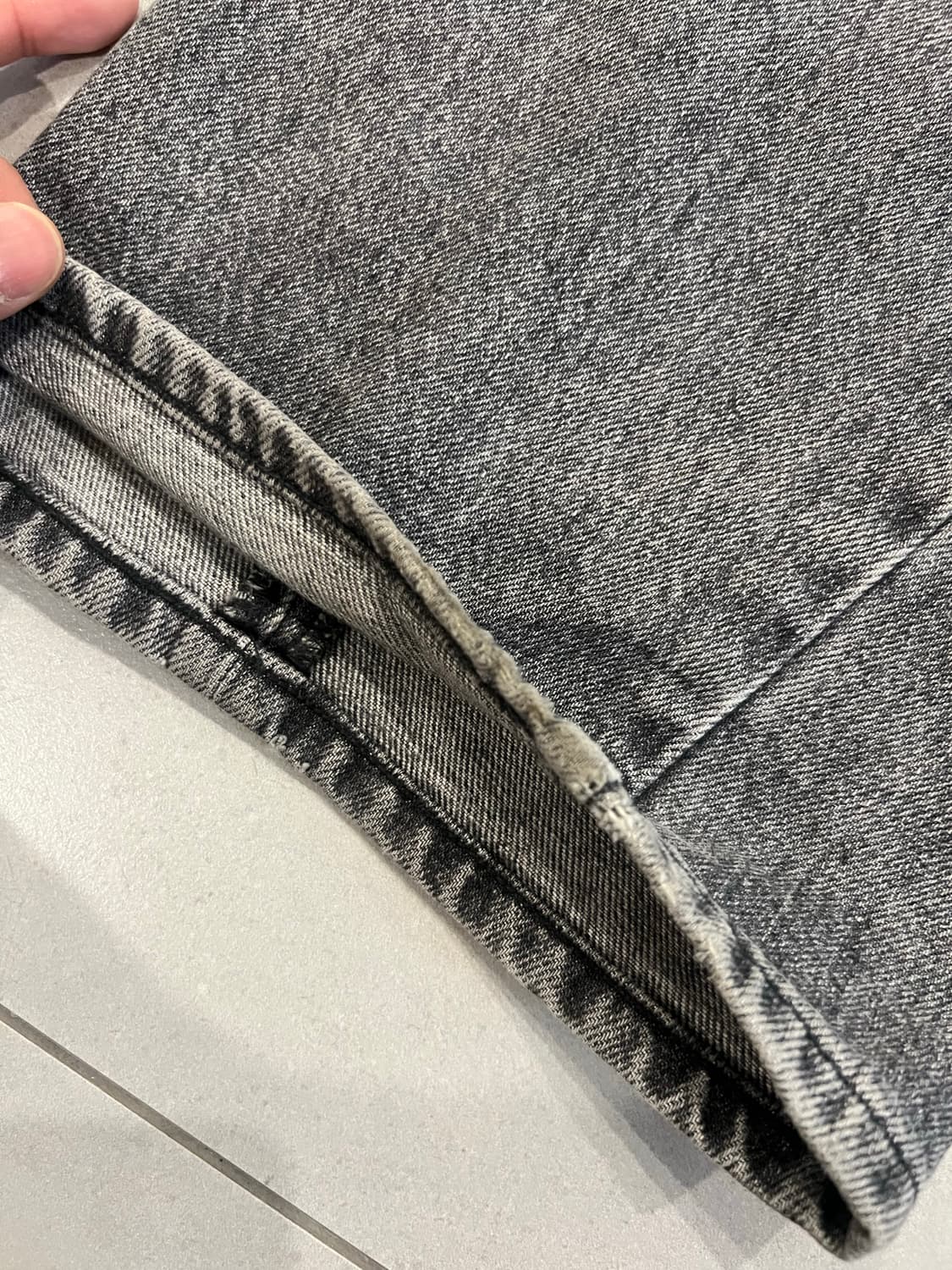 선플라워 와이드 트위스트 데님 블랙스톤 32x32 상품이미지6