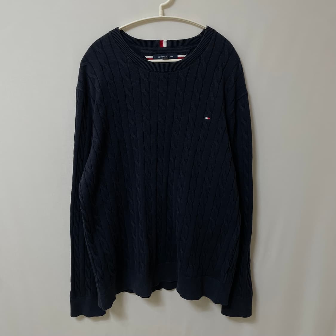 [ XL ] 타미힐피거 미니플래그 꽈배기 니트  상품이미지1