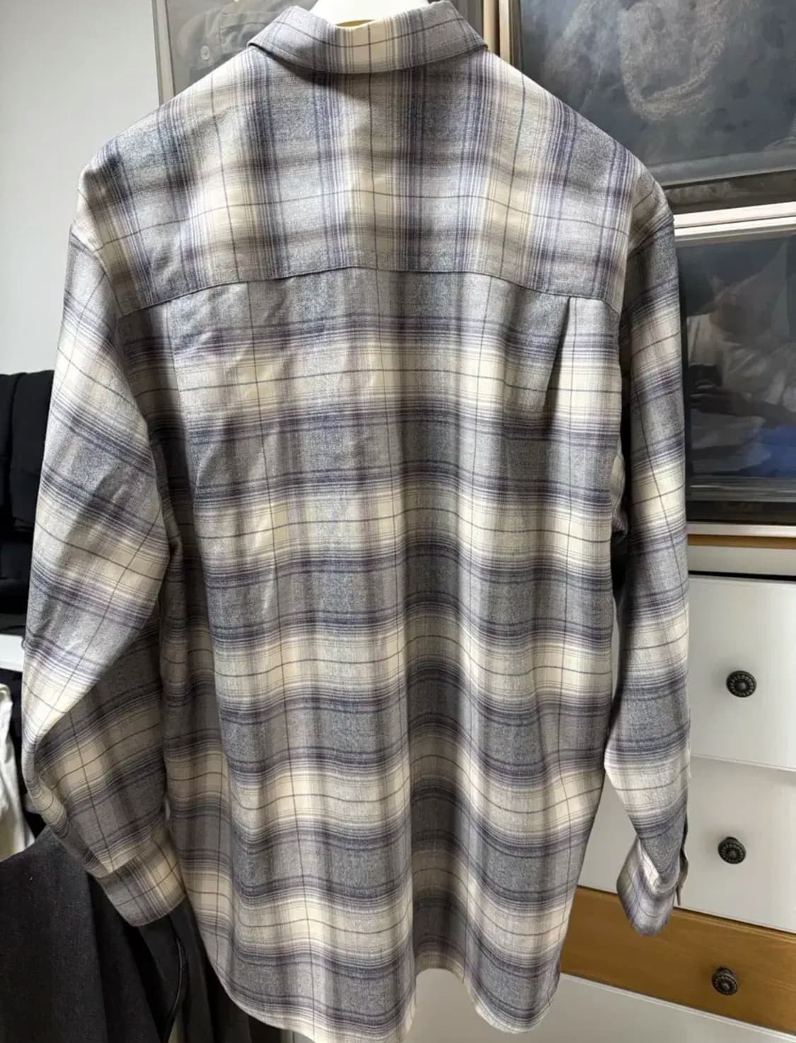 오라리 23AW 슈퍼라이트 울 체크셔츠 그레이 5 상품이미지2