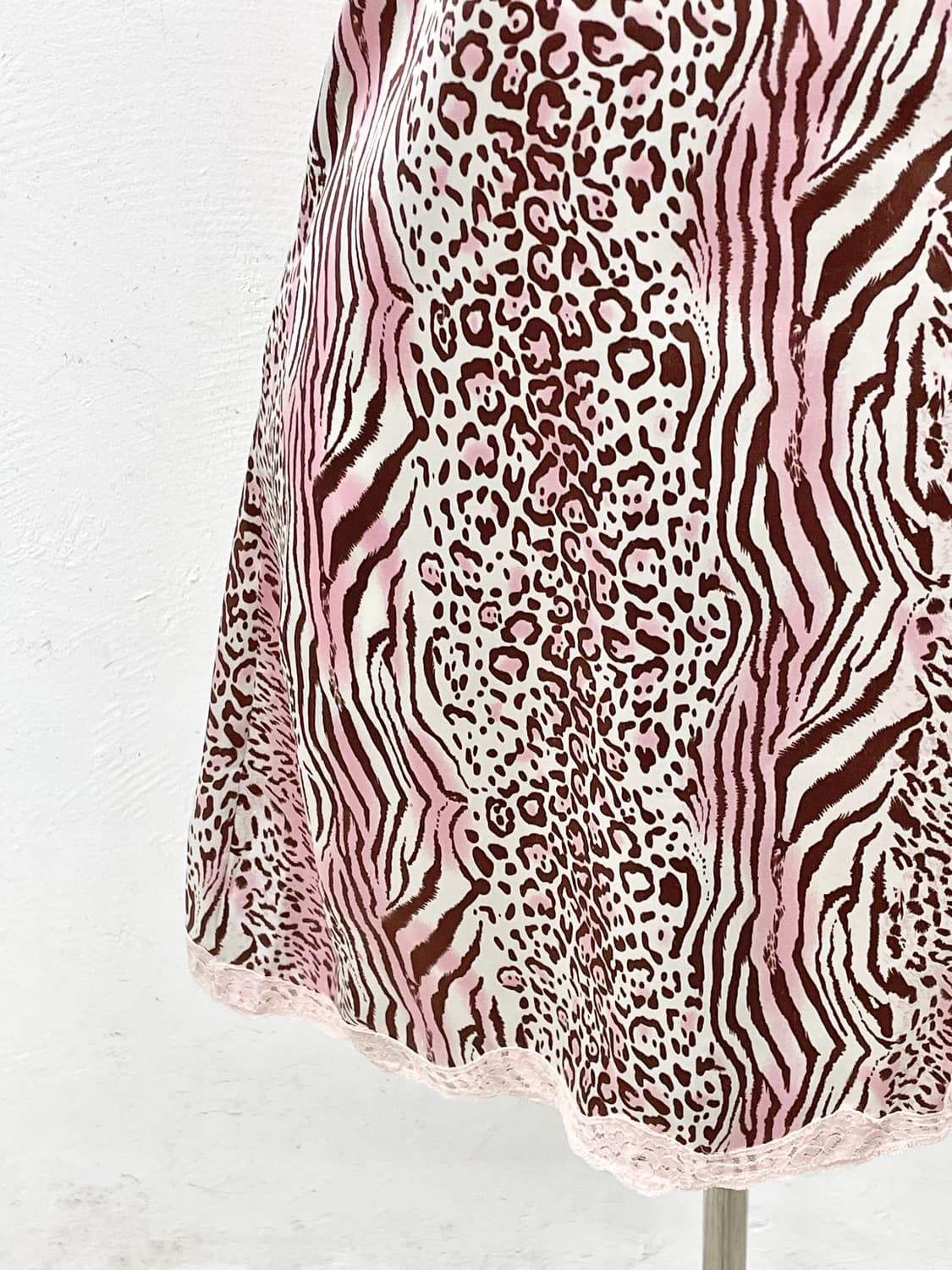 핑크 갸루 새틴 호피 슬립 상품이미지3