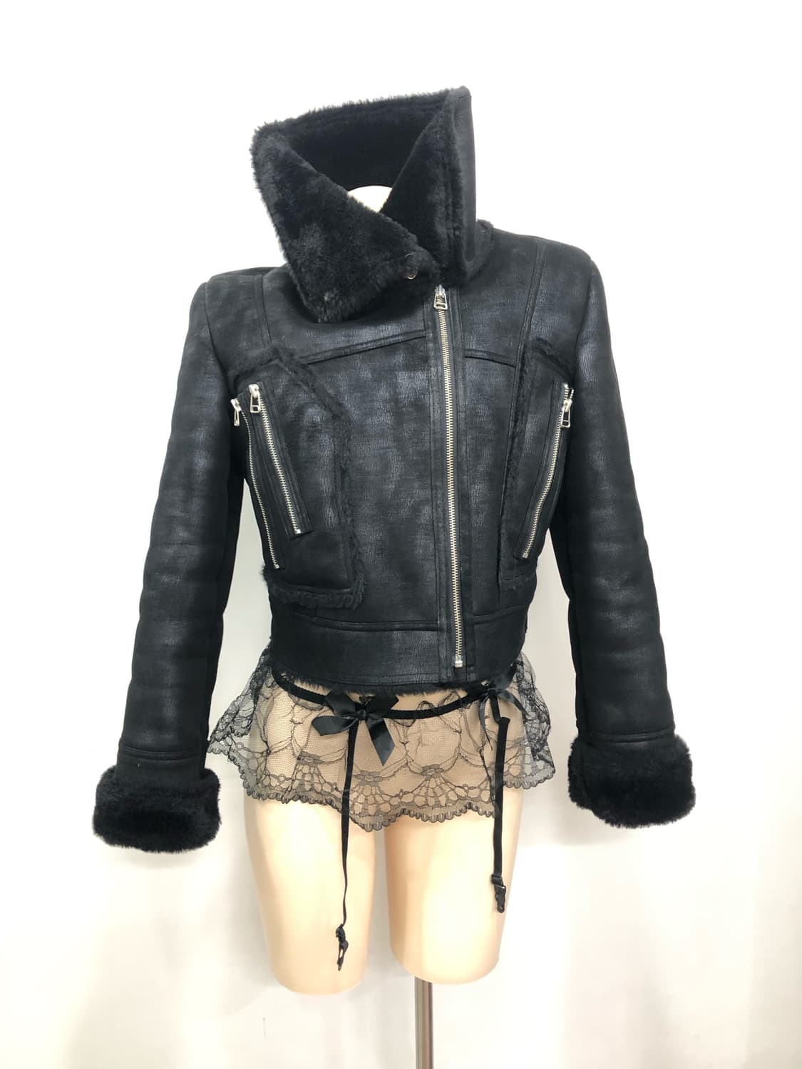 cropped fur trim mustang jacket 상품이미지1