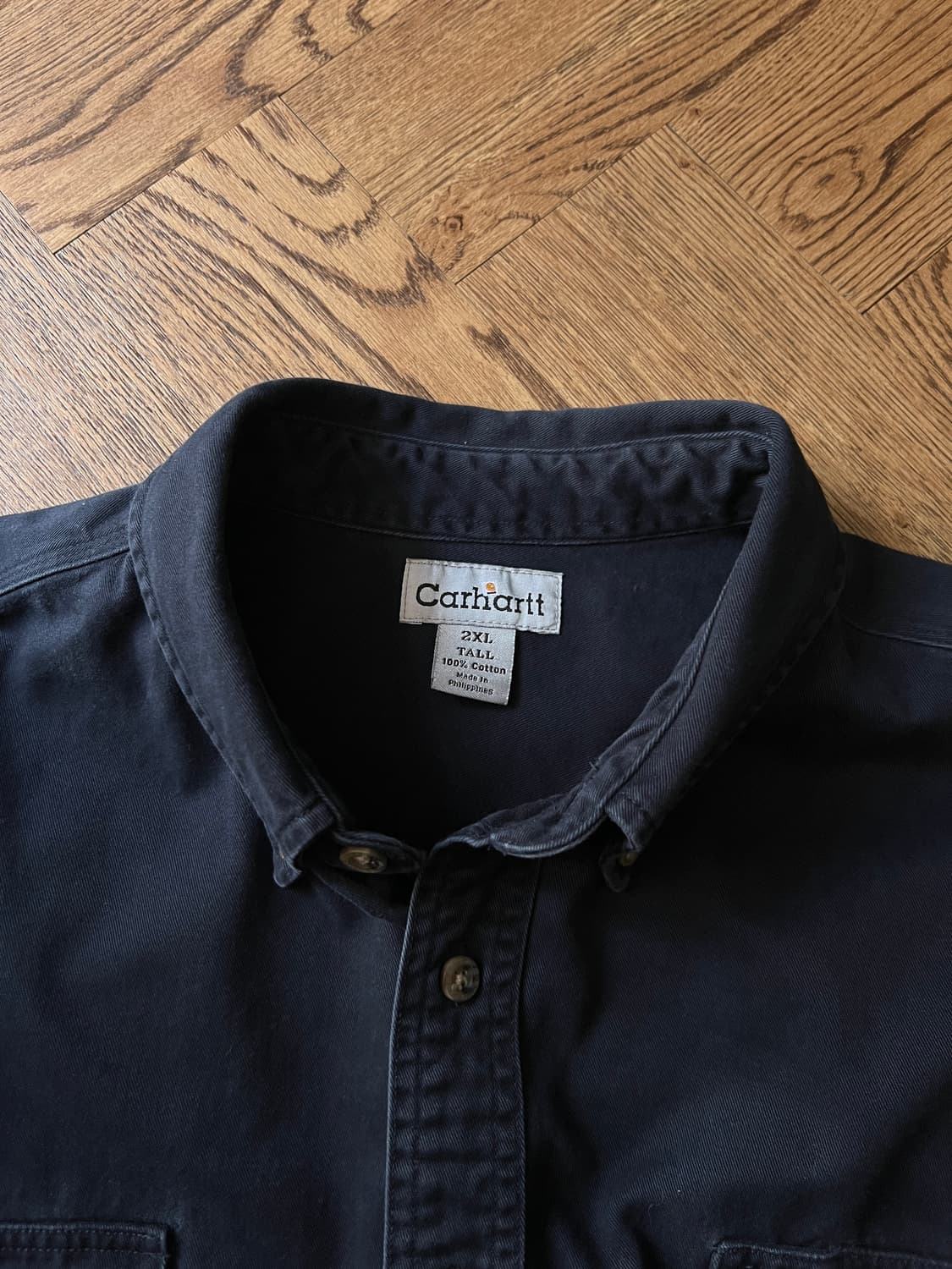 [2XL]칼하트 USA 2포켓 미드나잇 네이비 코튼 워크 셔츠 상품이미지2