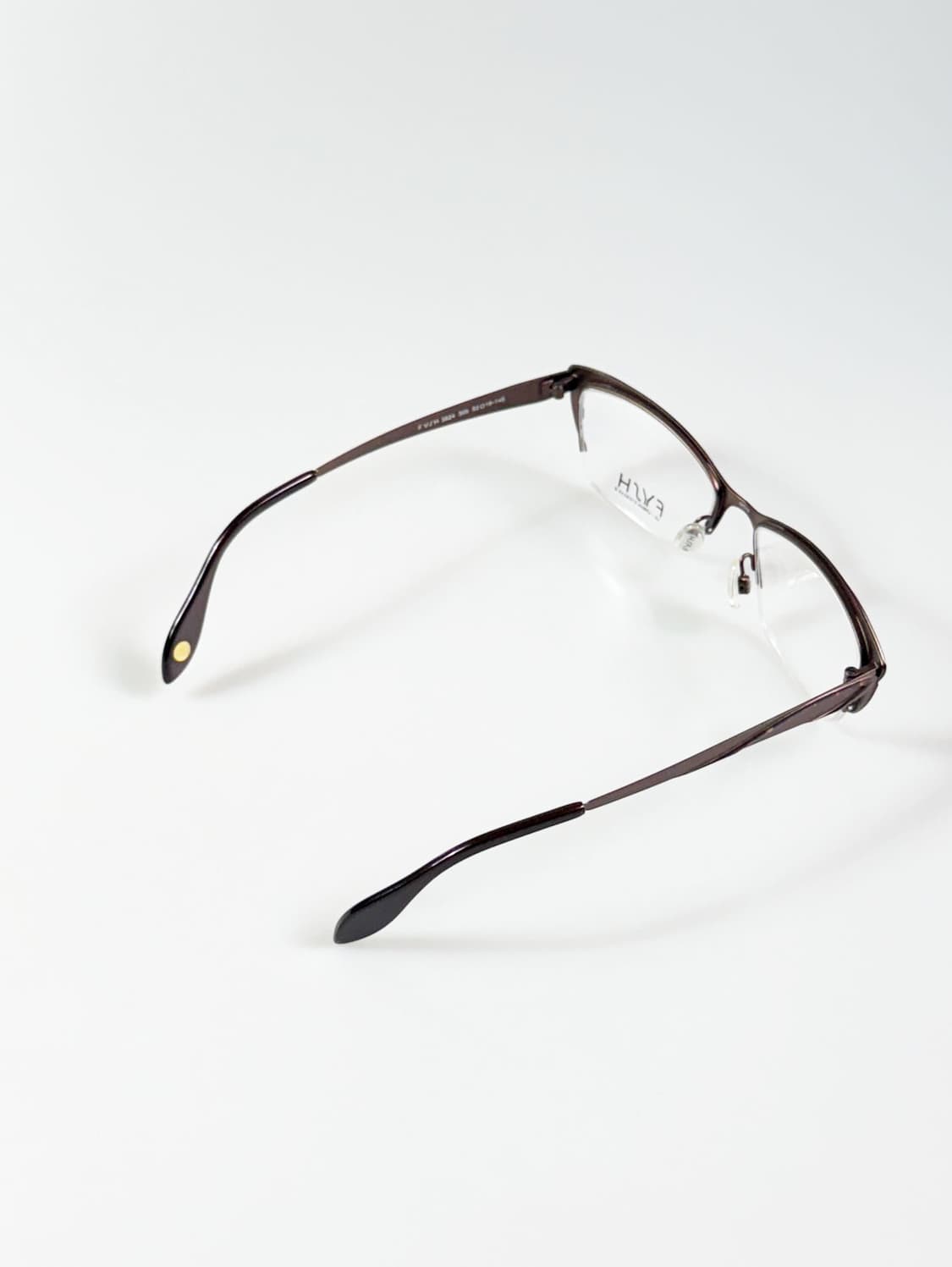 영국제 FYSH 브라운 레오파드 메탈 캣아이 반무테 빈티지 안경 상품이미지4