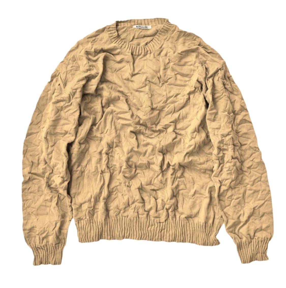 오라리 링클 드라이 코튼 니트 P/O 베이지 상품이미지1