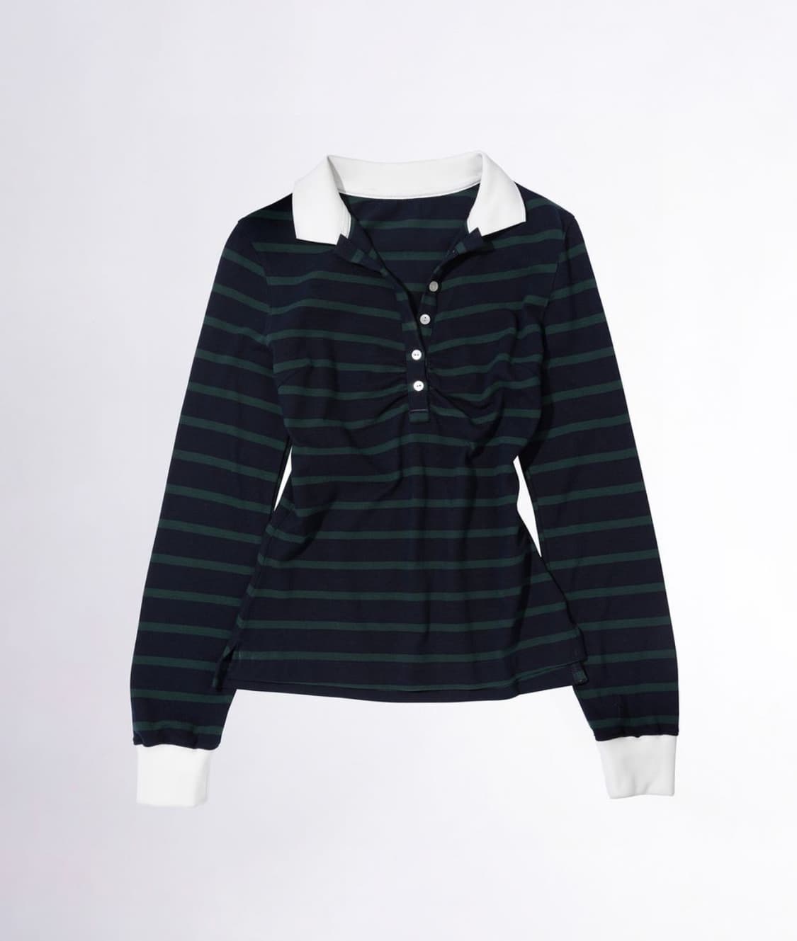 S) 스컬프터 셔링 테니스 스트라이프 셔츠 네이비그린 상품이미지1