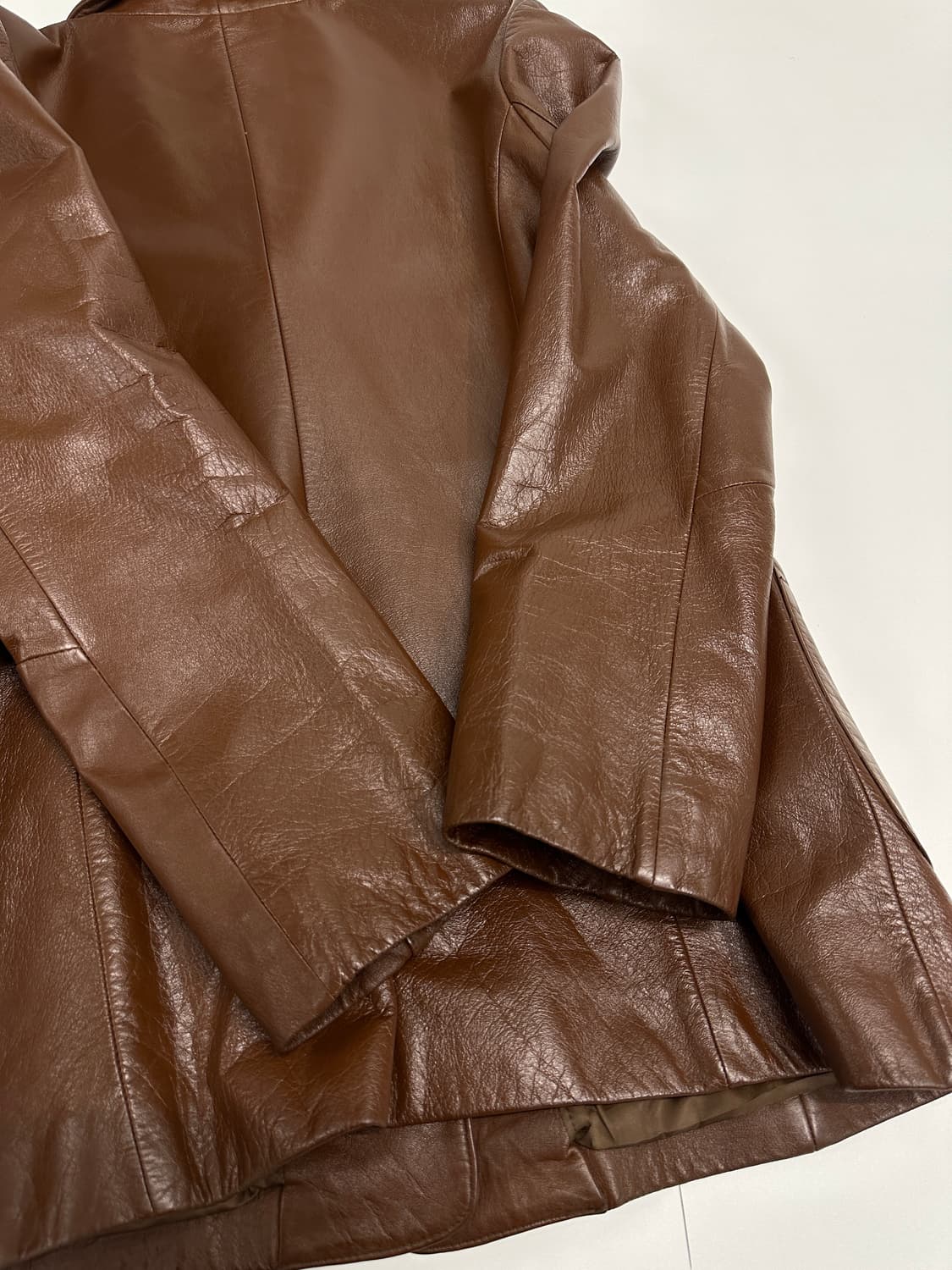 japan 브라운 레더 자켓 (Cowhide) 상품이미지4