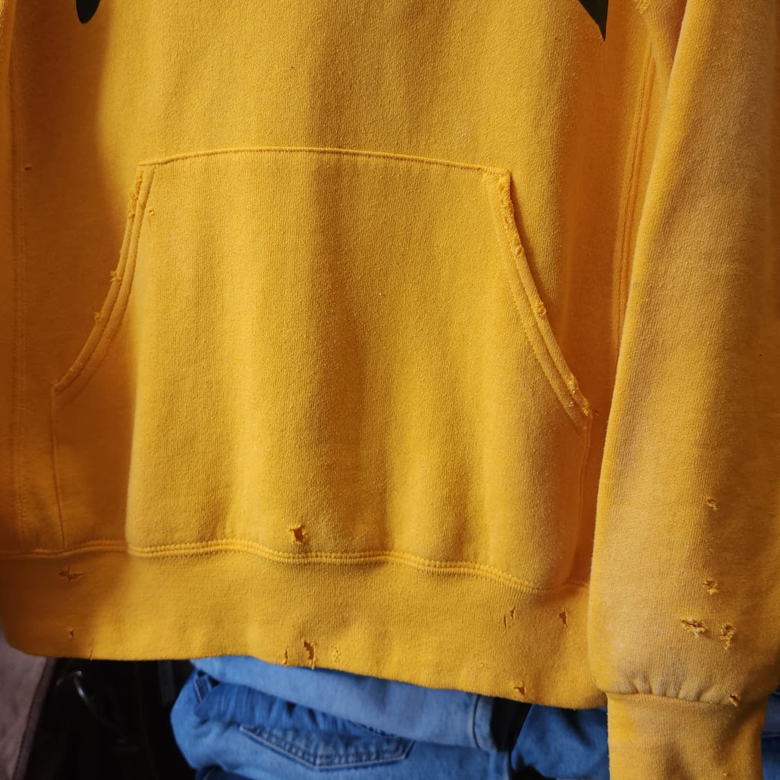 90s 러셀 후드 빈티지 스웻셔츠 썬페이딩 옐로우 프린팅 s 상품이미지8