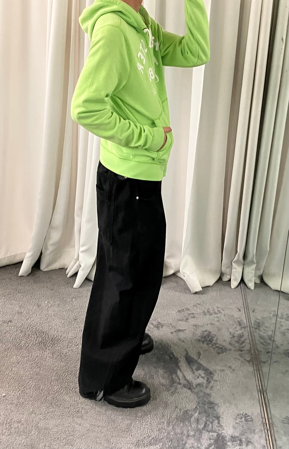 홀리스터 빈티지 라이트 그린 후드집업 L 상품이미지6