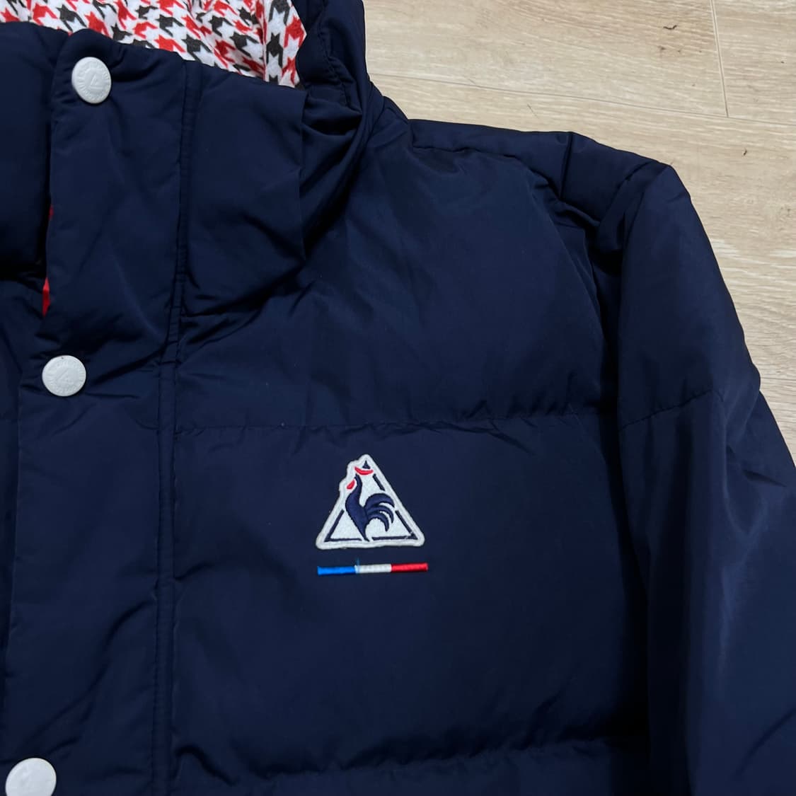 르꼬끄 덕다운 하운드투스 체크 패딩 점퍼 [네이비] L/100 상품이미지4