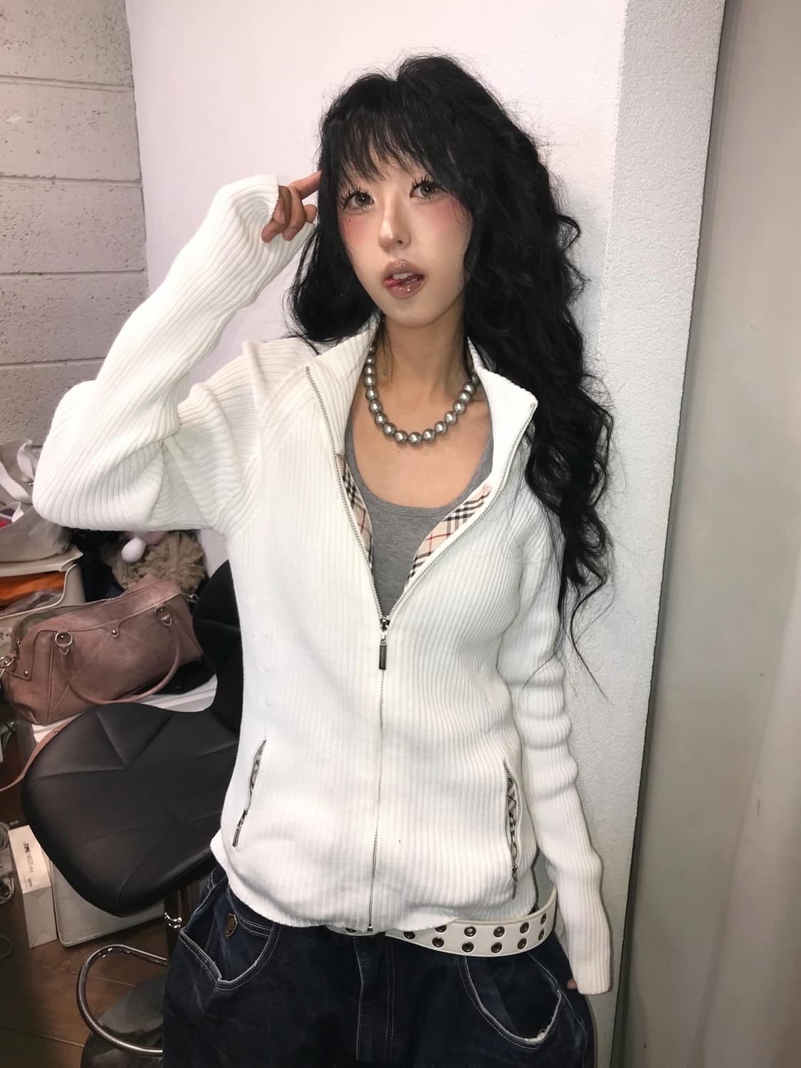 Burberry NovaCheck Knit Zip-Up (말해뭐해화이트) 상품이미지1