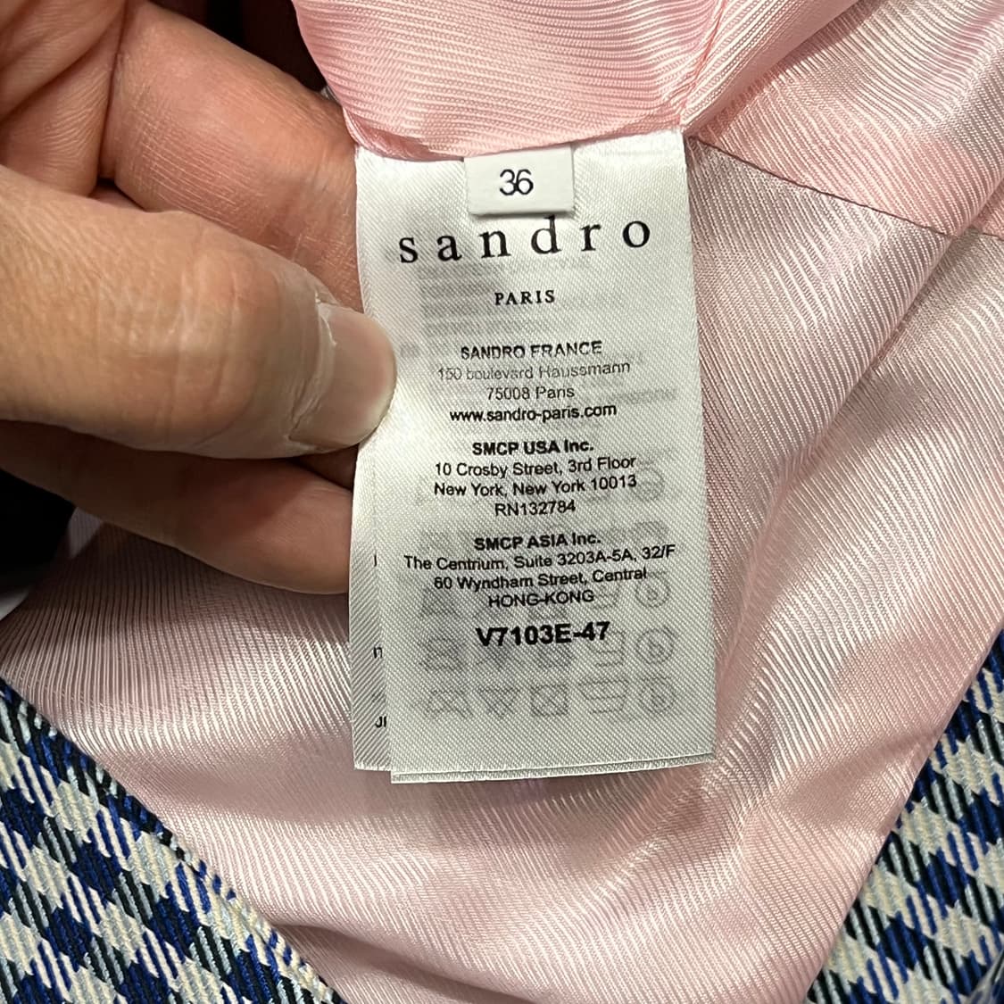  산드로 체크 블레이저 y14720 상품이미지6