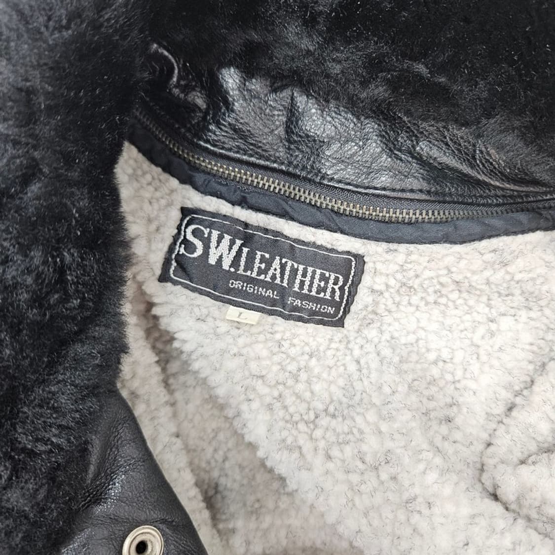 SW LEATHER 빈티지 소가죽 봄버 자켓 L 상품이미지6