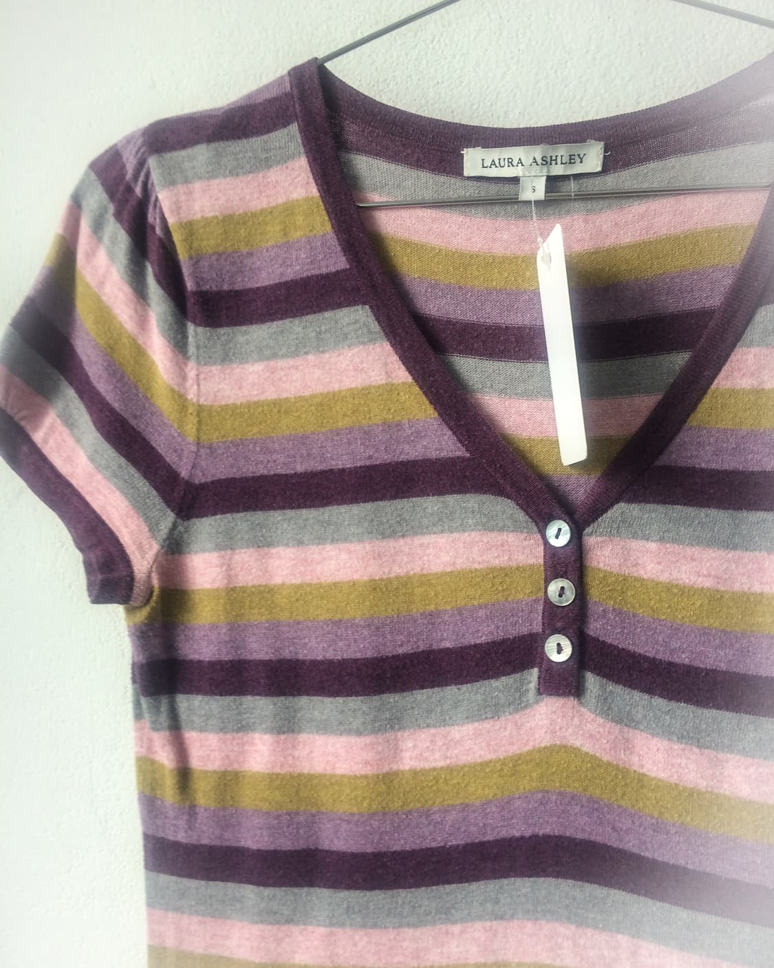 Stripe pattern Henry neck top 상품이미지4